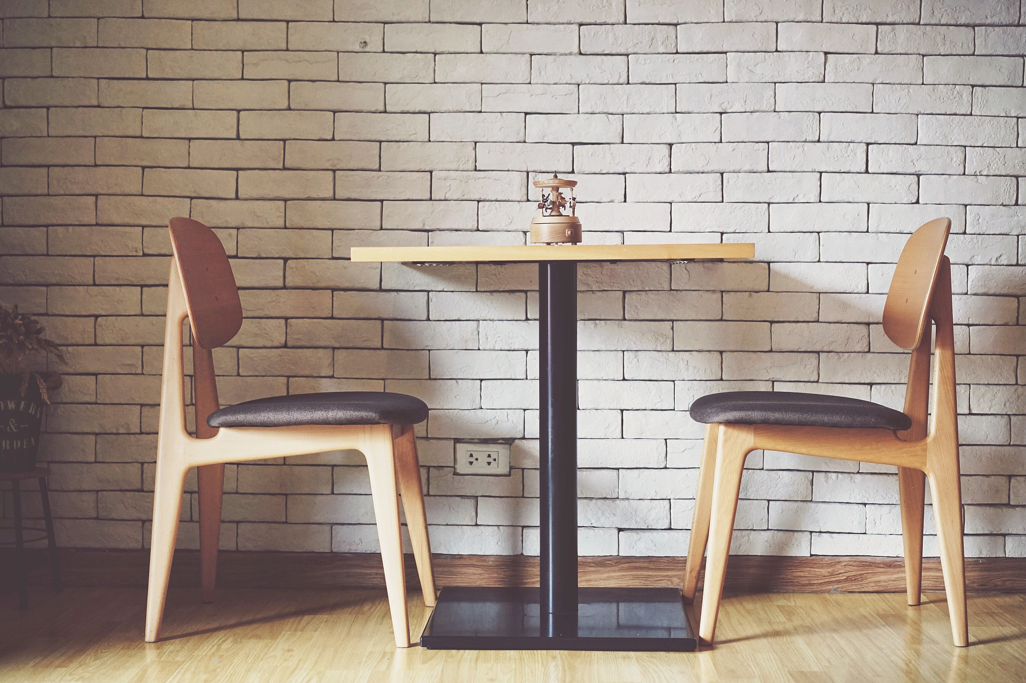 chairs and table at cafe