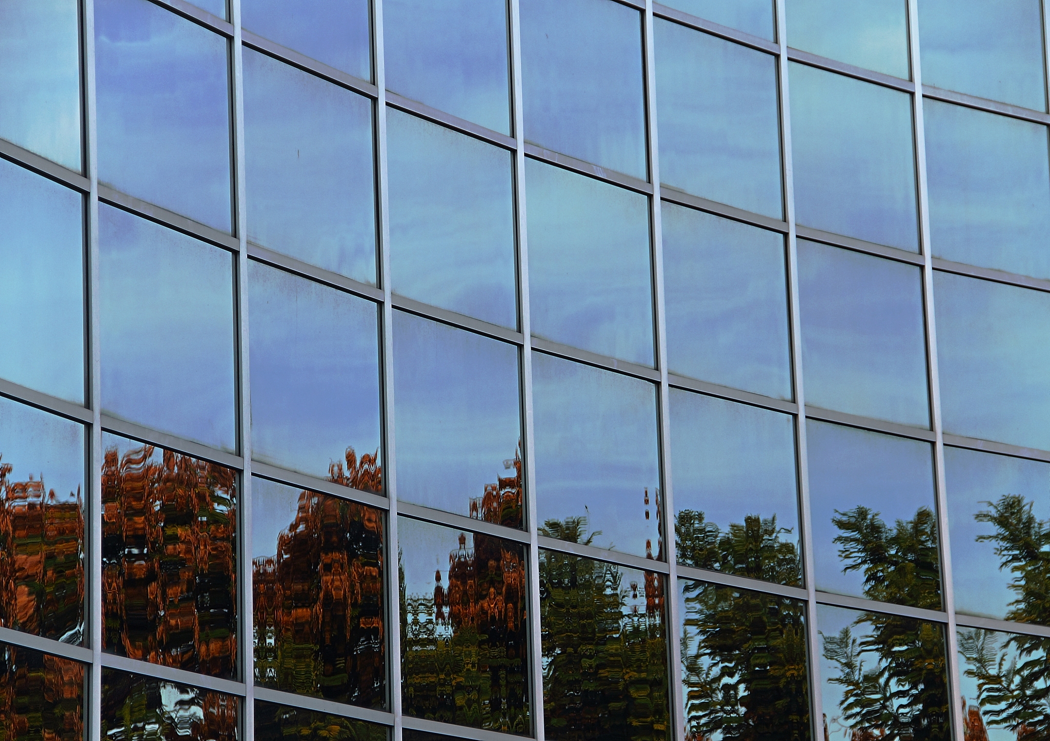 reflected sky, warped space