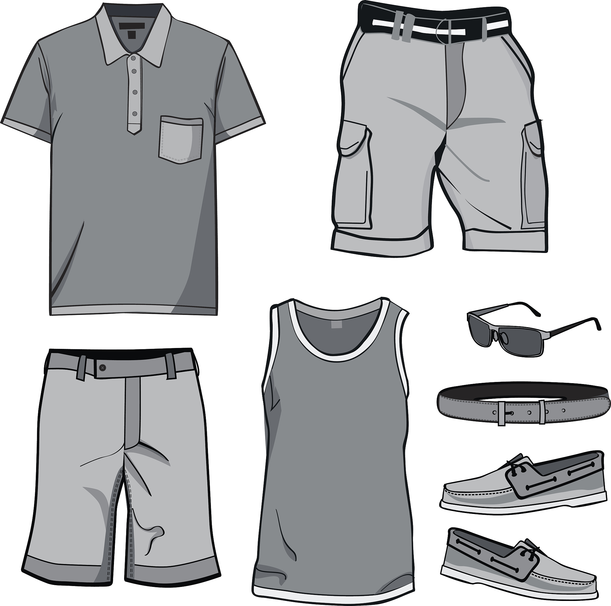 男士灰色多口袋工装裤 38码