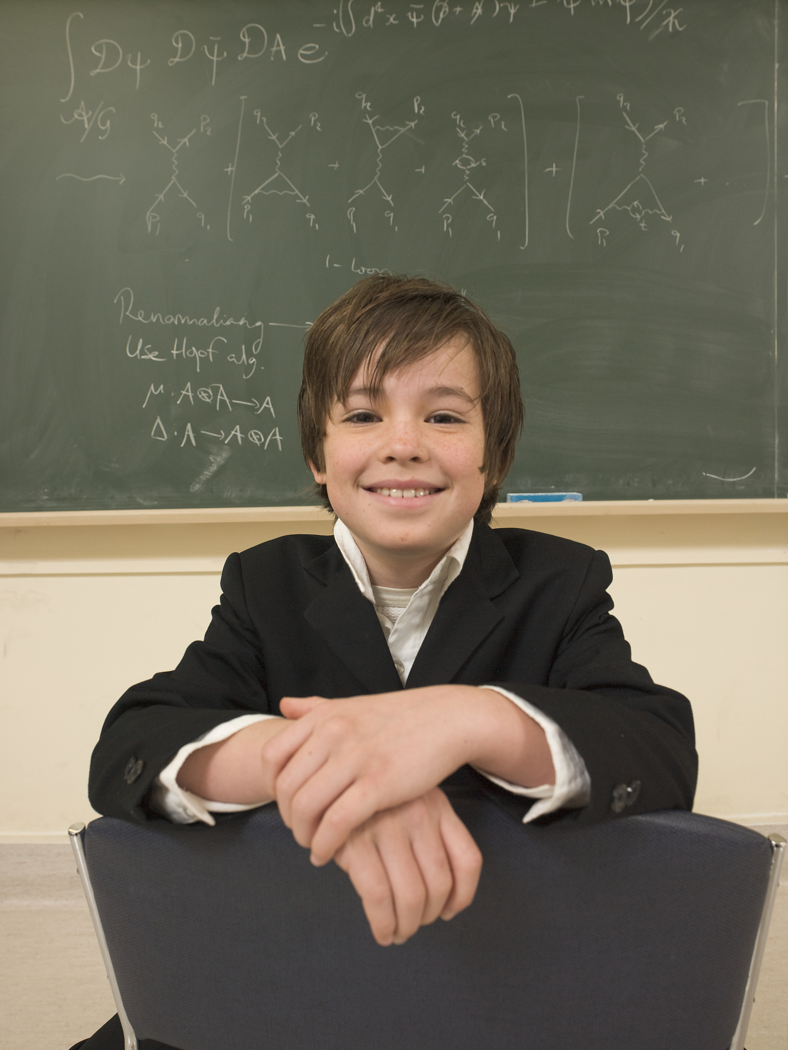 child prodigy in classroom