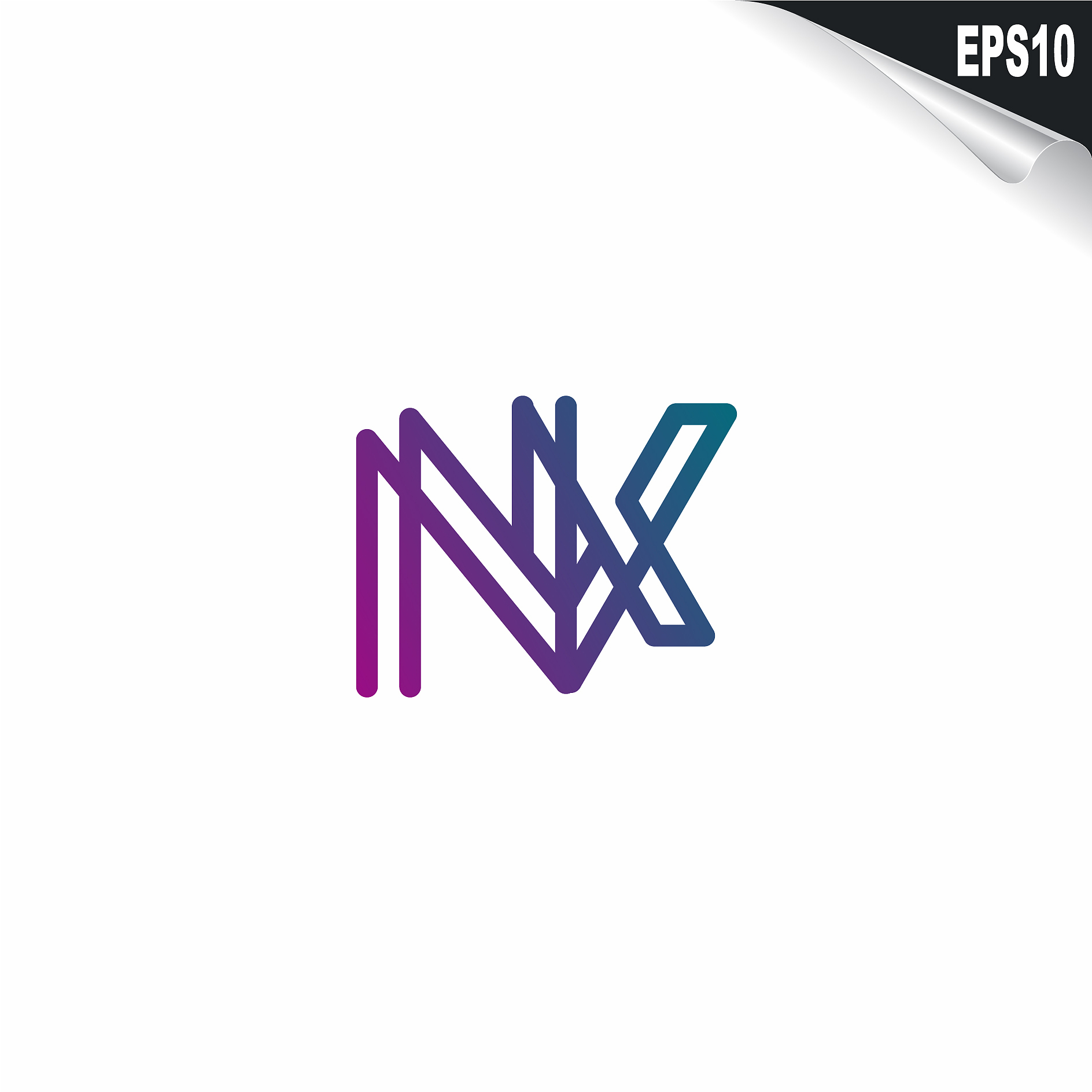 initial nk logo monogram design template simple