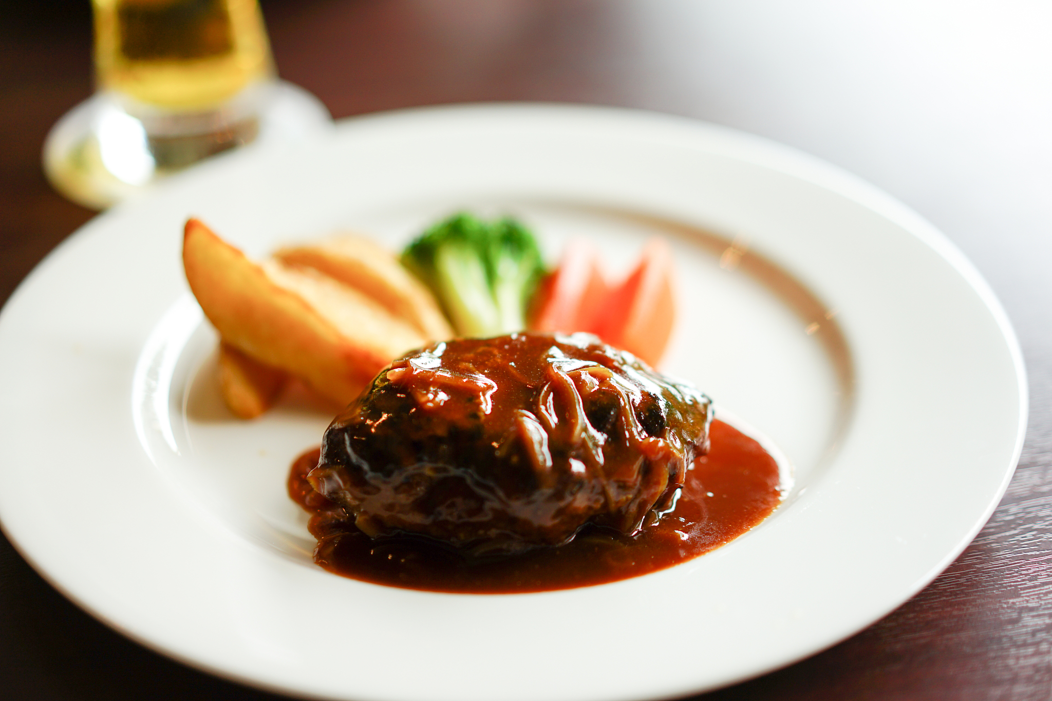 hamburger steak lunch at a western restaurant