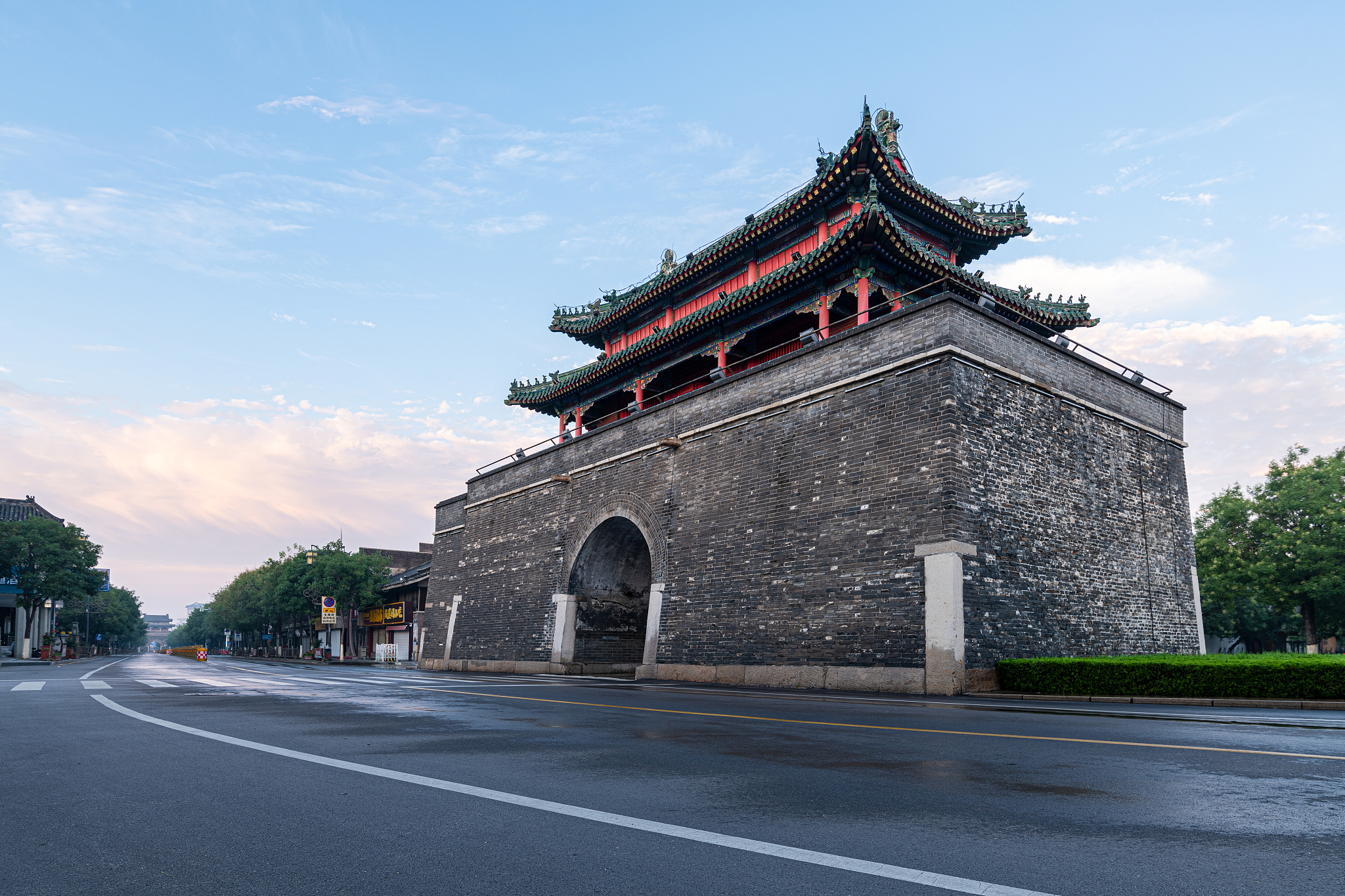 山东曲阜鼓楼古建筑景观