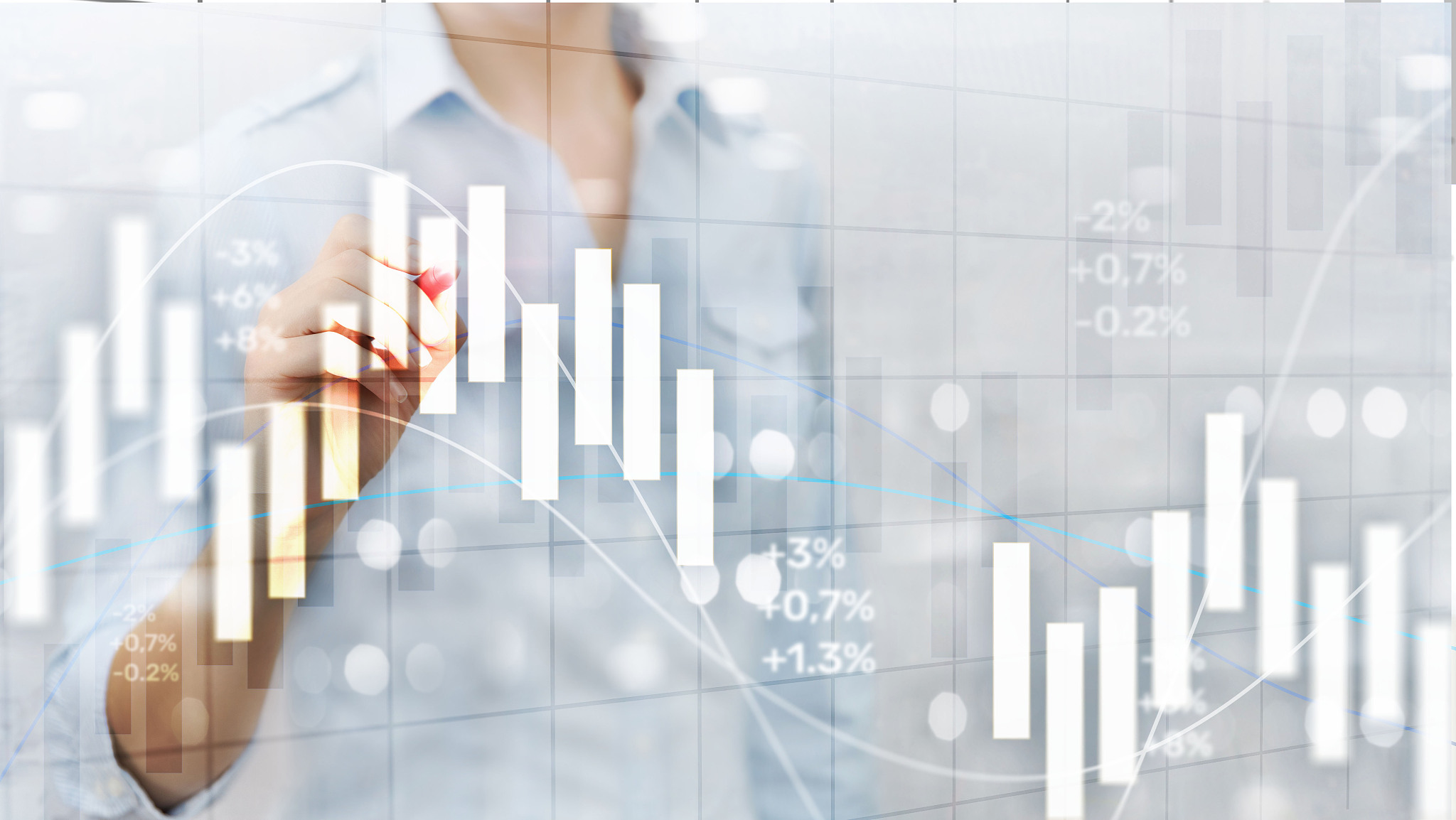 financial investment concept. stock market trading graph and can