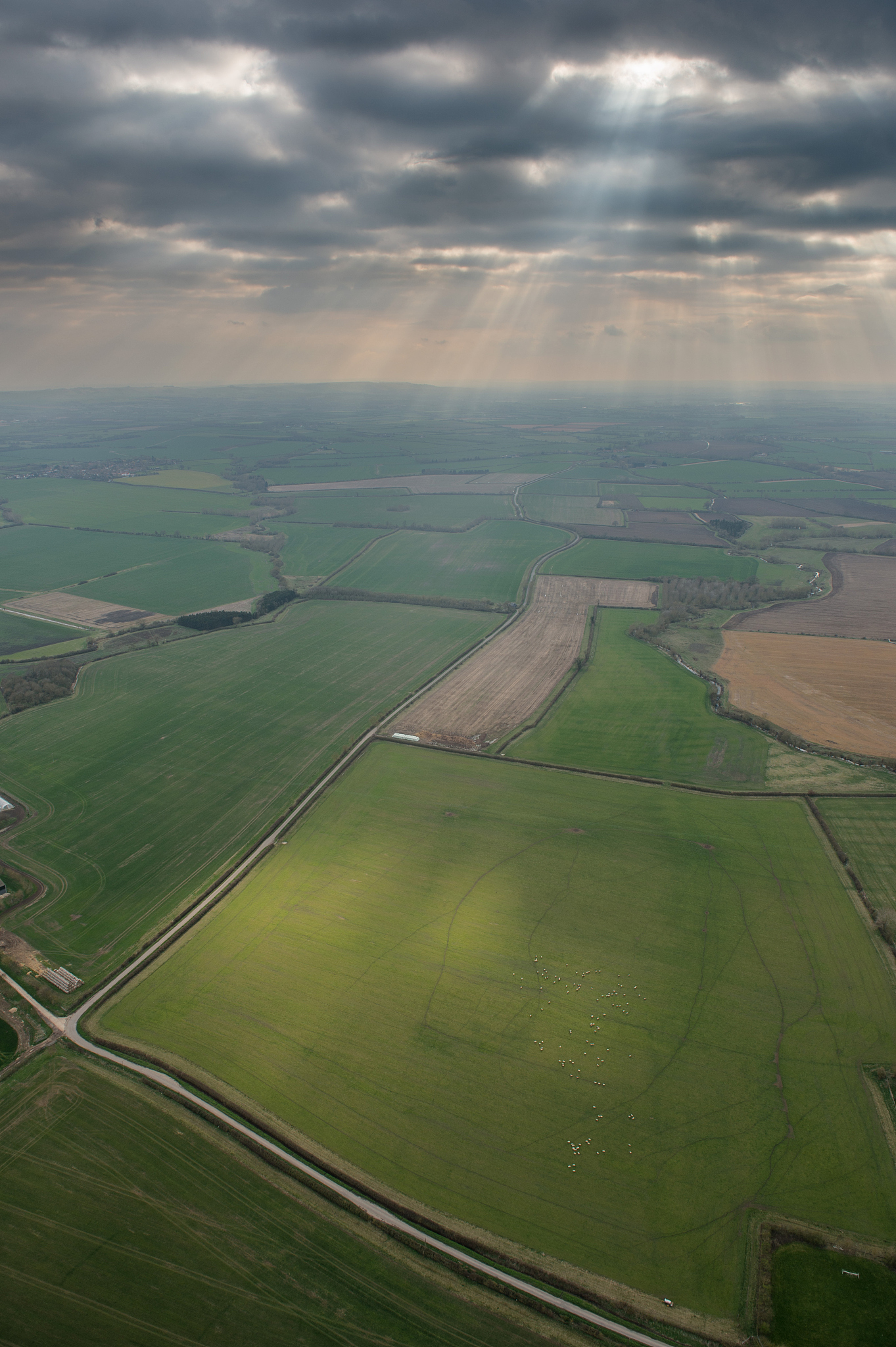 aerial view of countryside