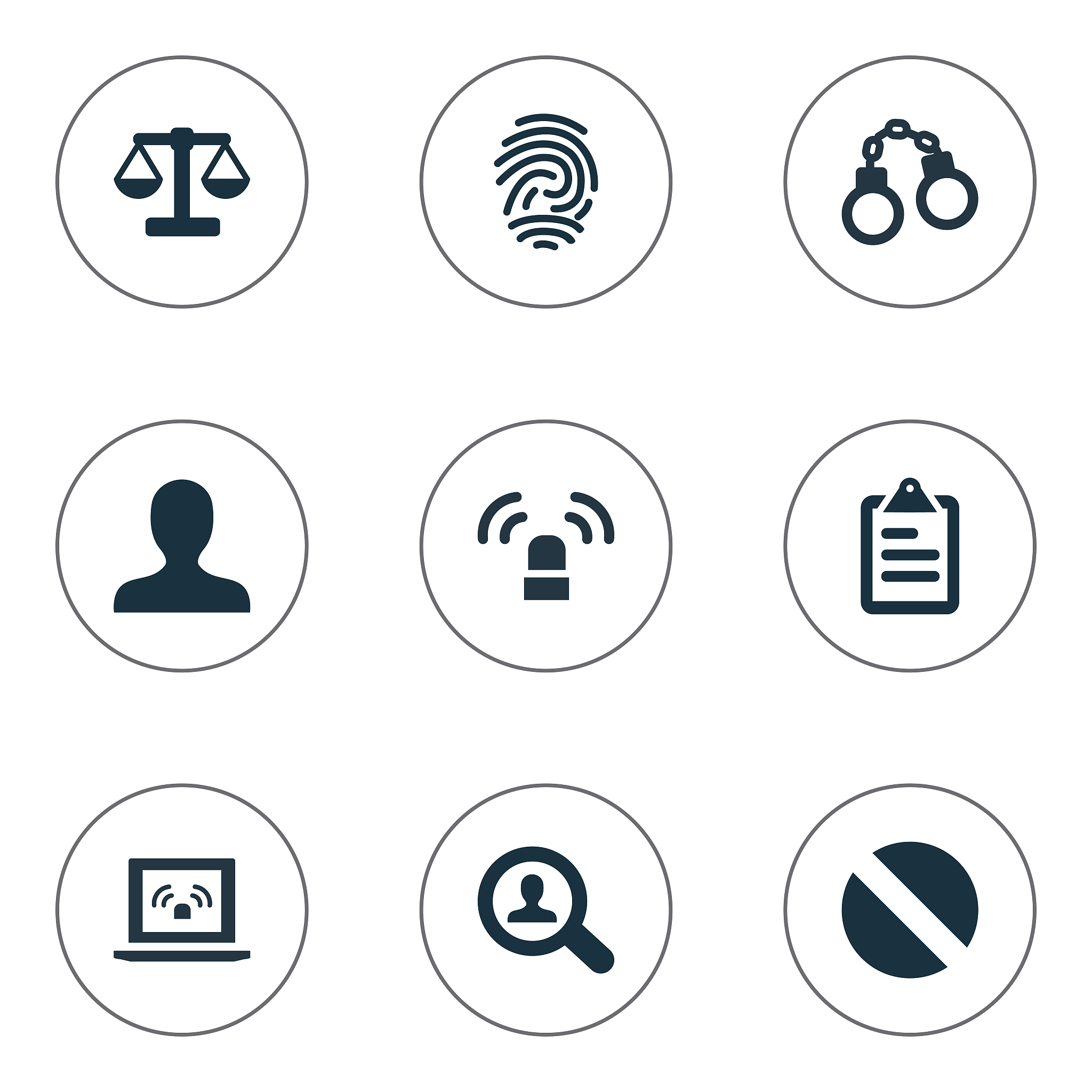 set of simple fault icons