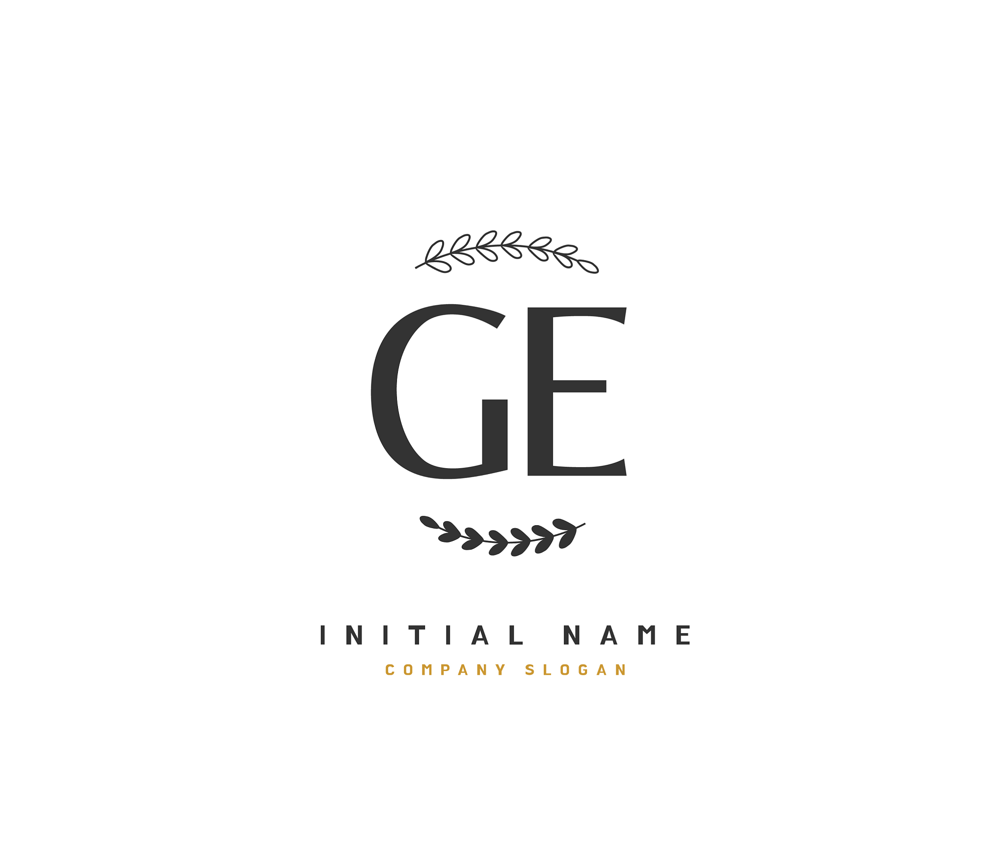 g e ge beauty initial logo handwriting logo of