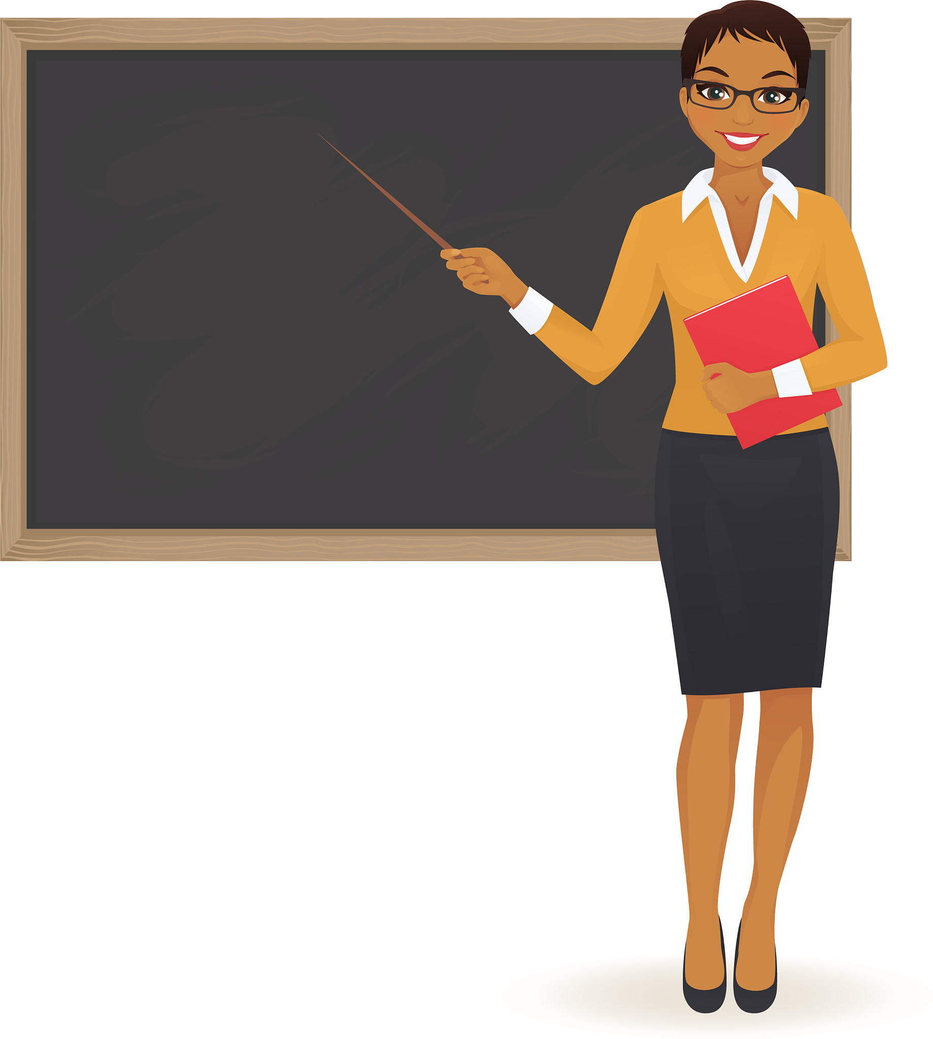 the teacher at blackboard