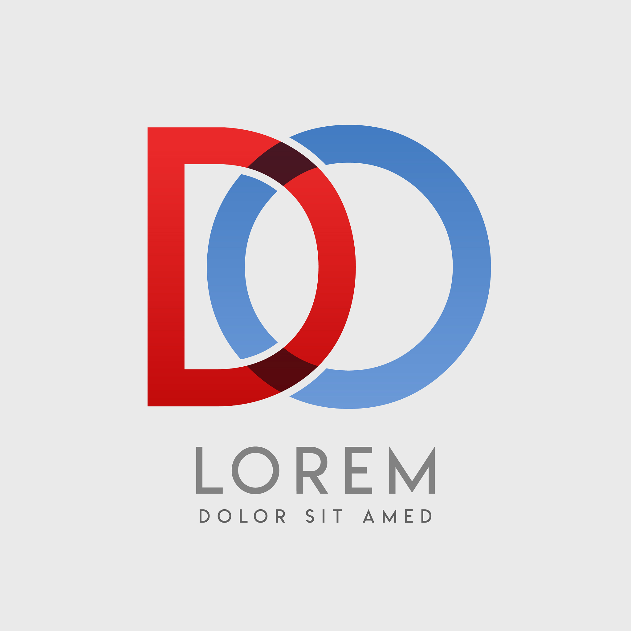 do logo letters with blue and red gradation