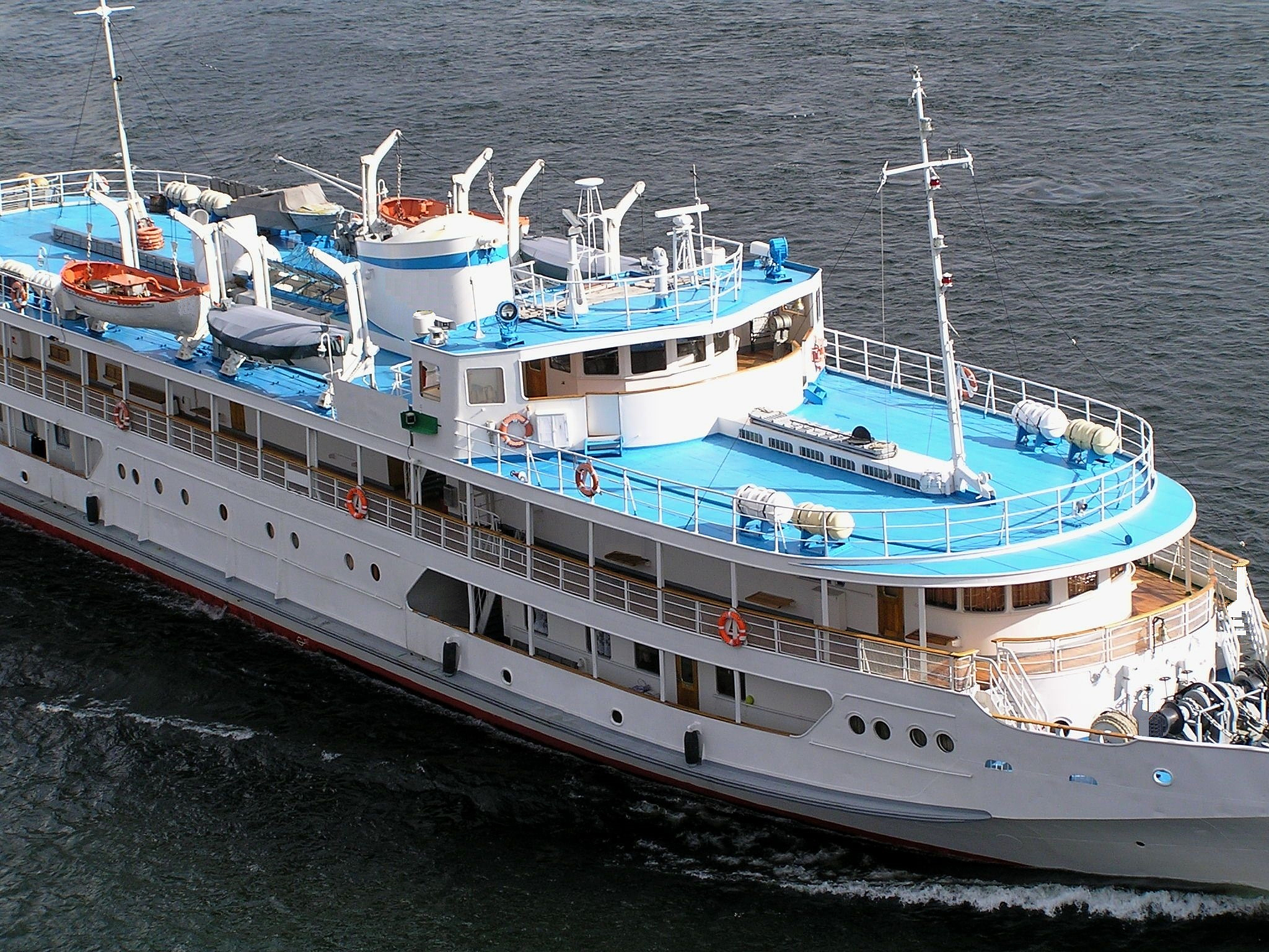 passenger cruise ship on the river yenisei