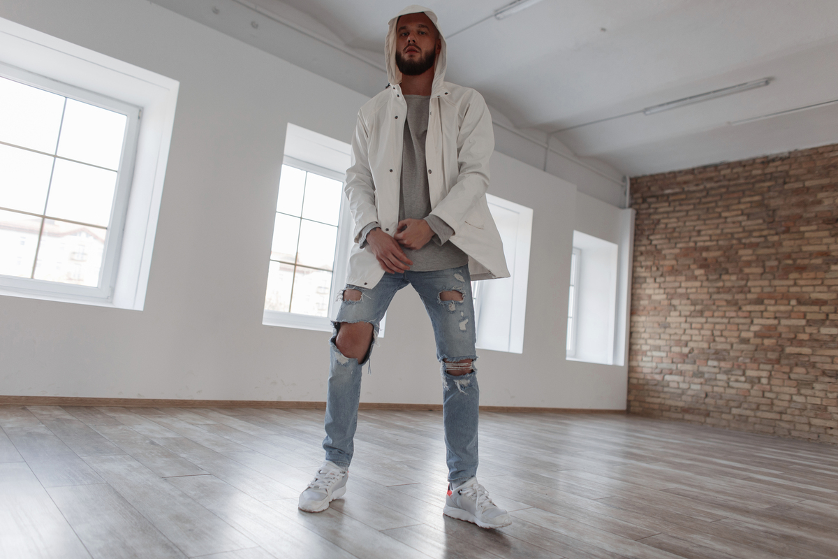 男士新款紧身破洞直筒嘻哈弹力摩托车裤评论