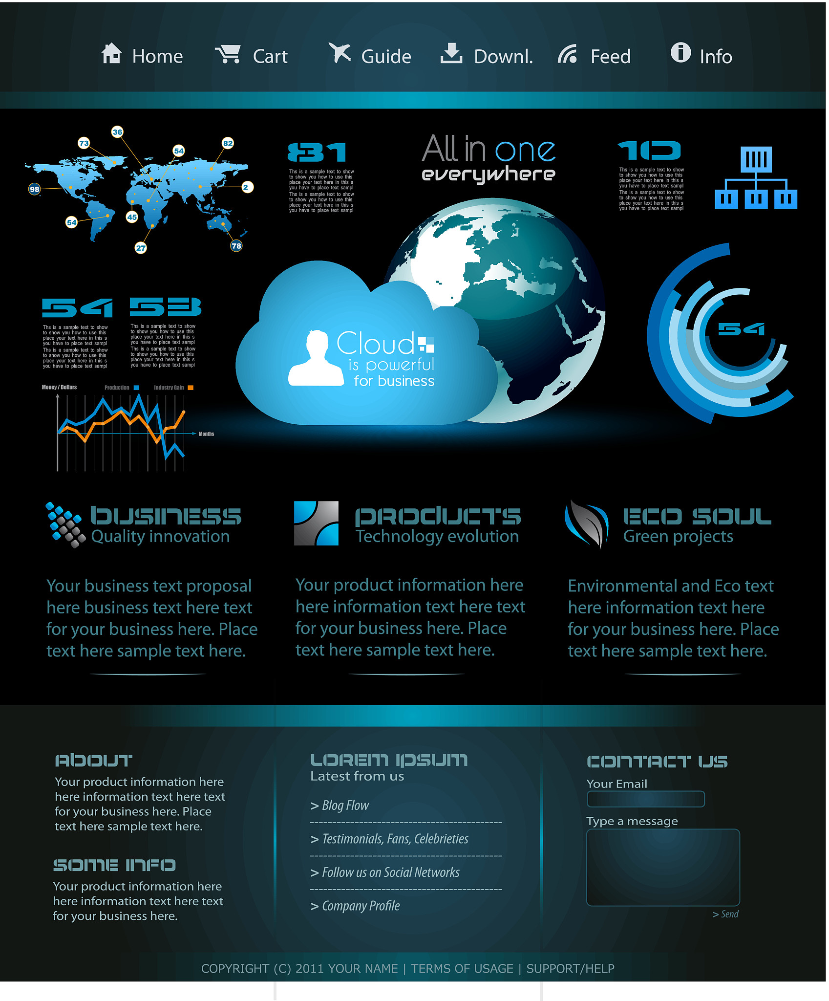 modern web template  for blogs
