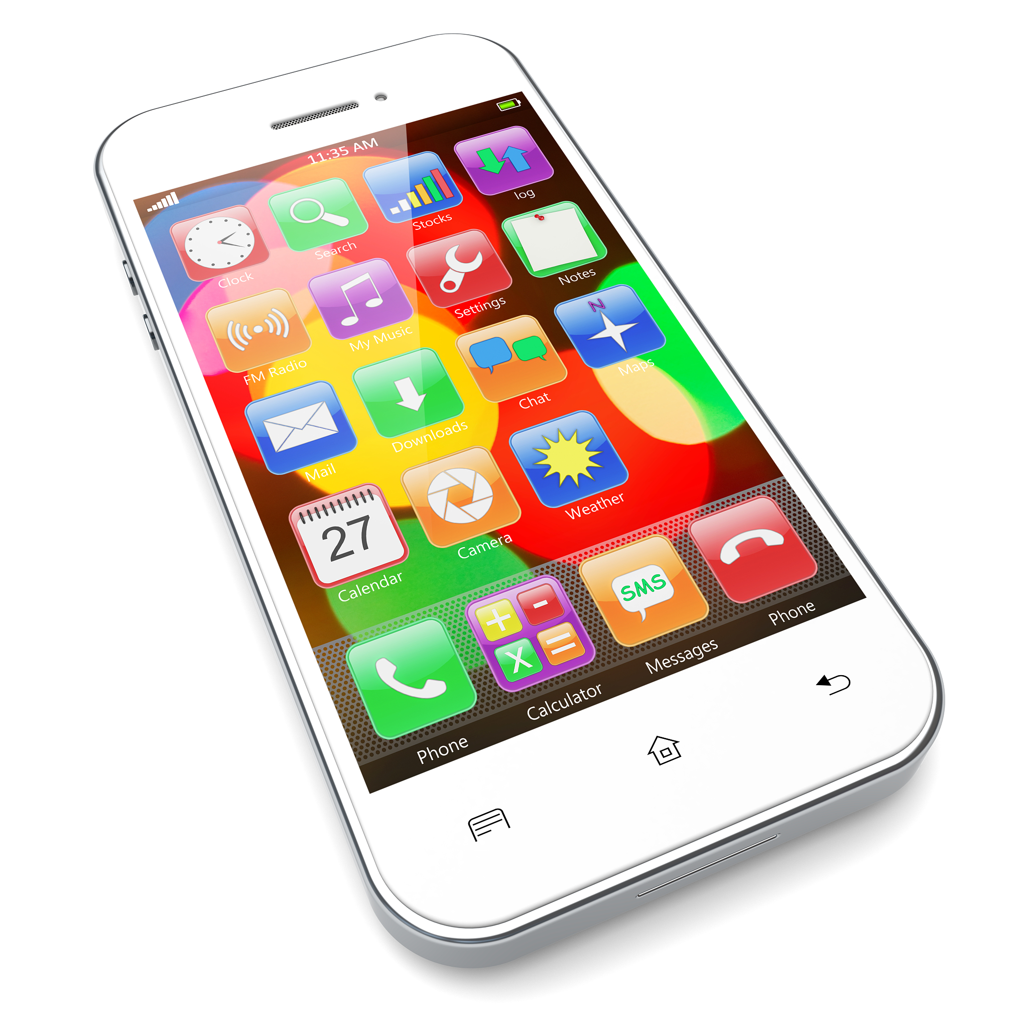 smartphone on a white