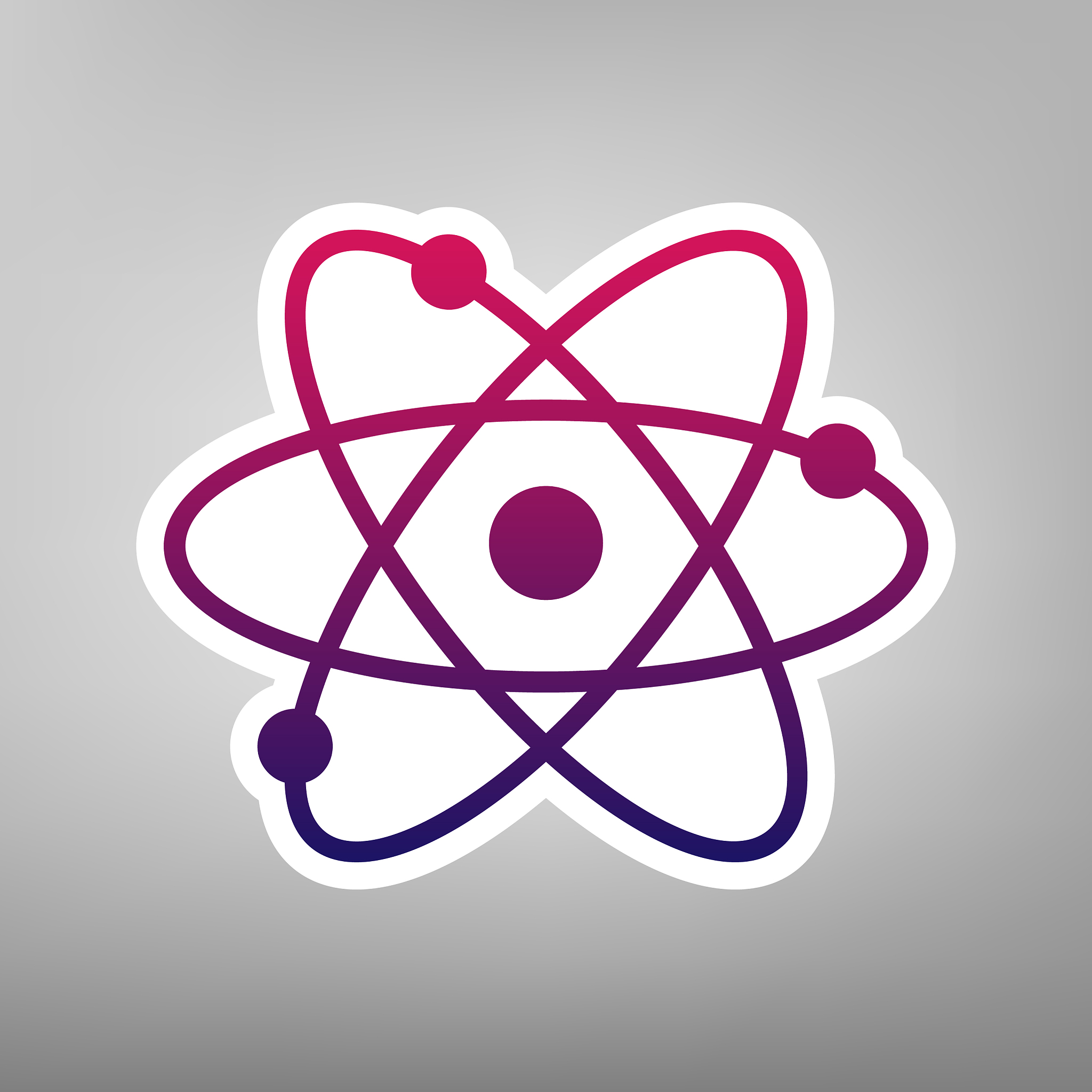 atom sign purple gradient