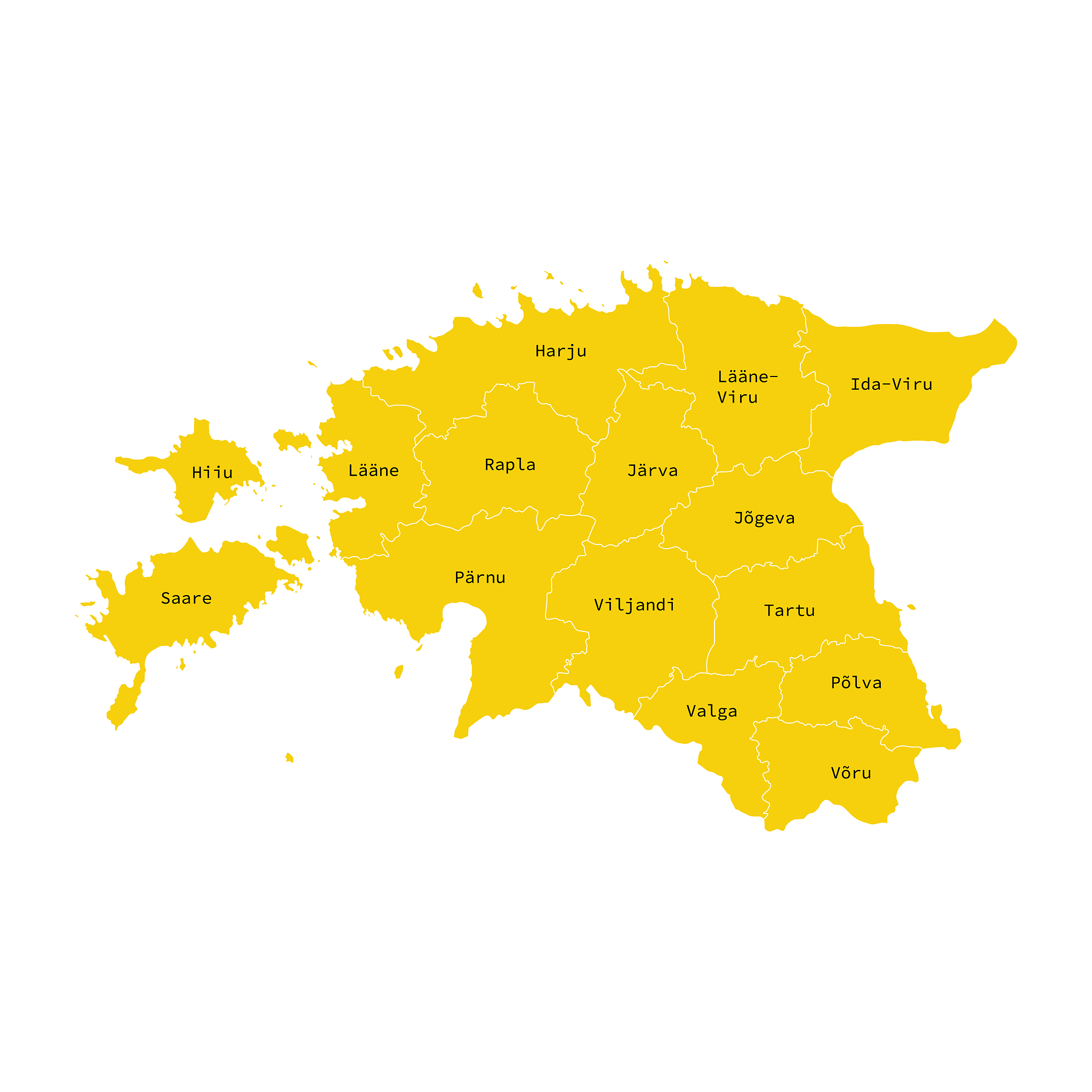 vector illustration of administrative division map of estonia. v