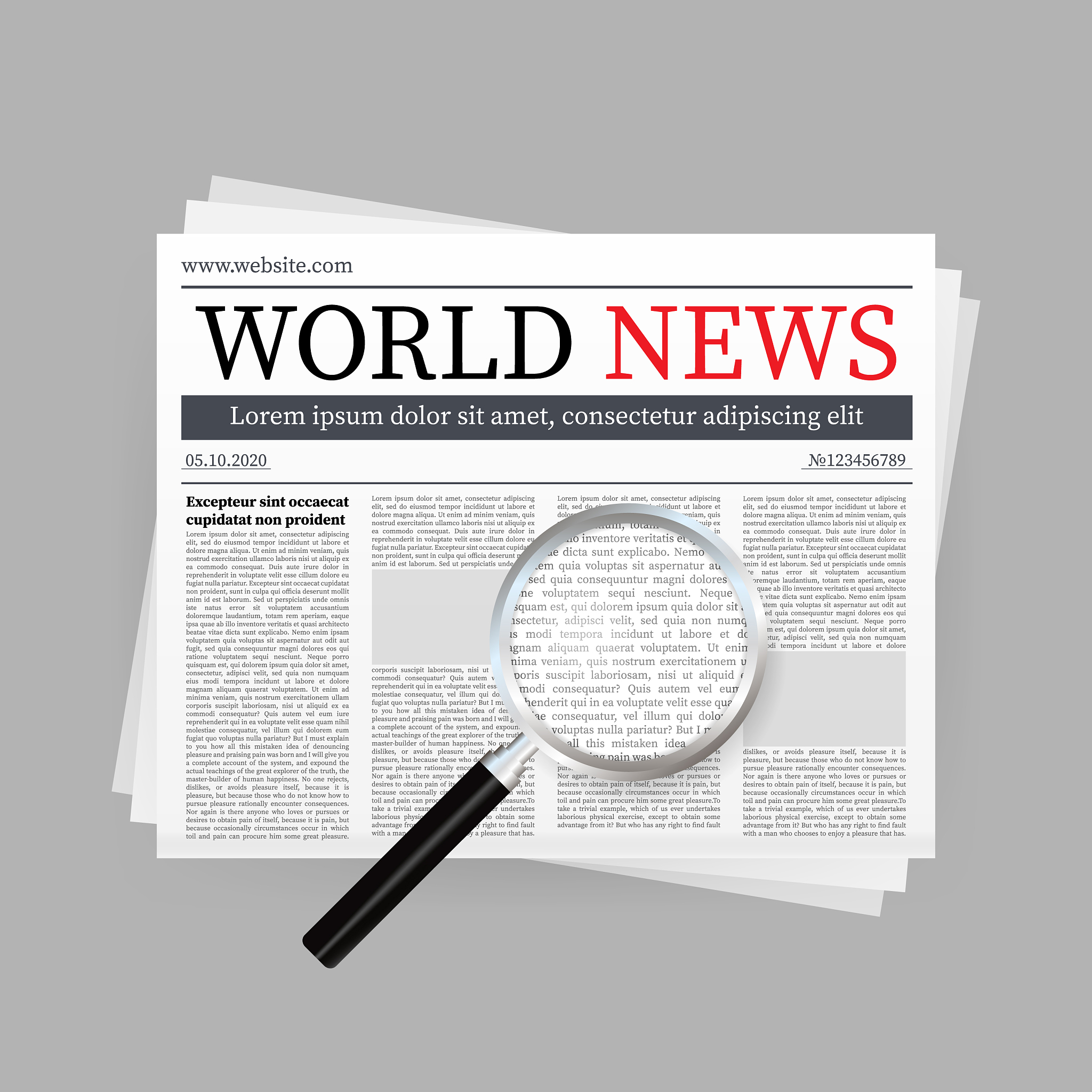 mock up a blank daily newspaper fully editable