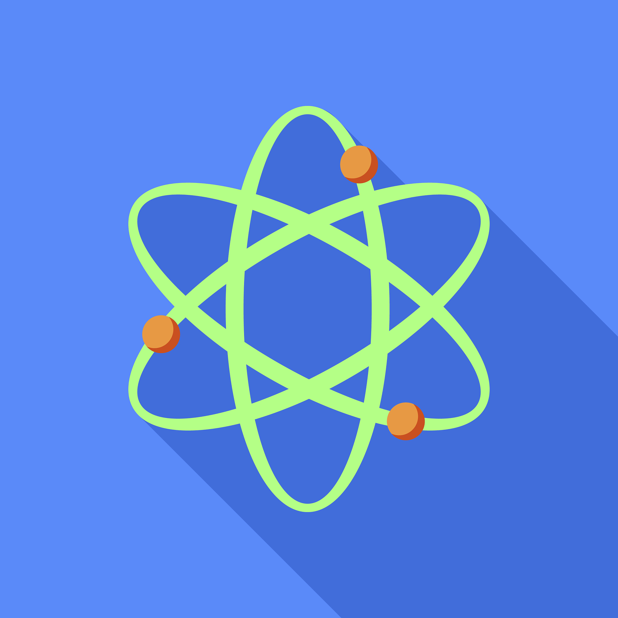 atom icon flat style