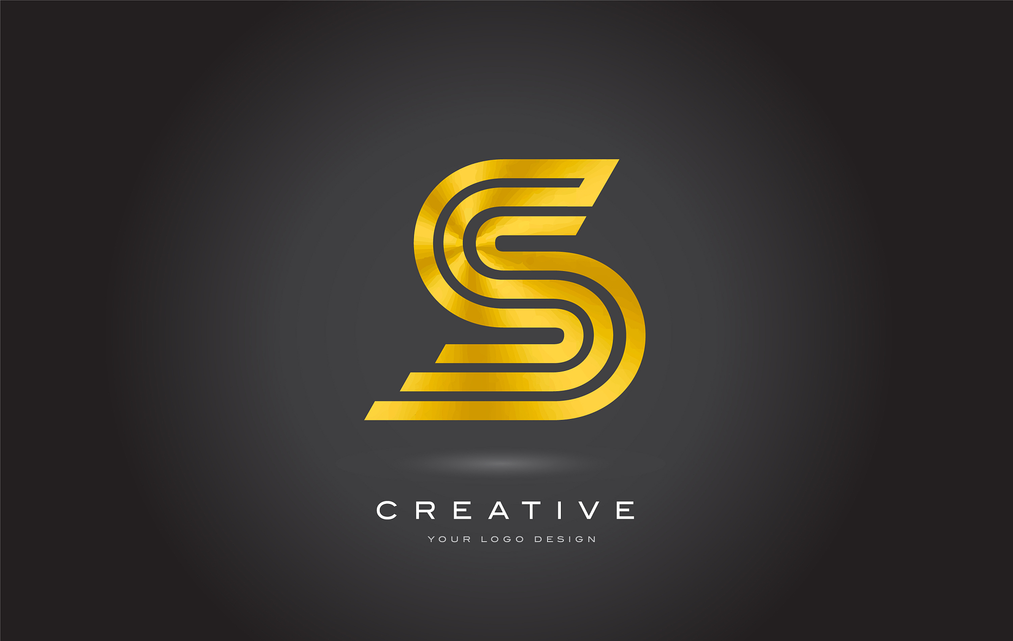 s gold letter monogram logo design modern s