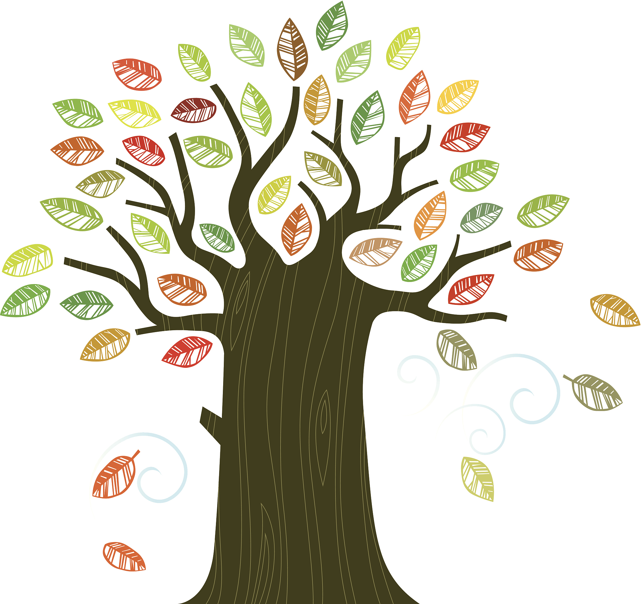 retro fall tree