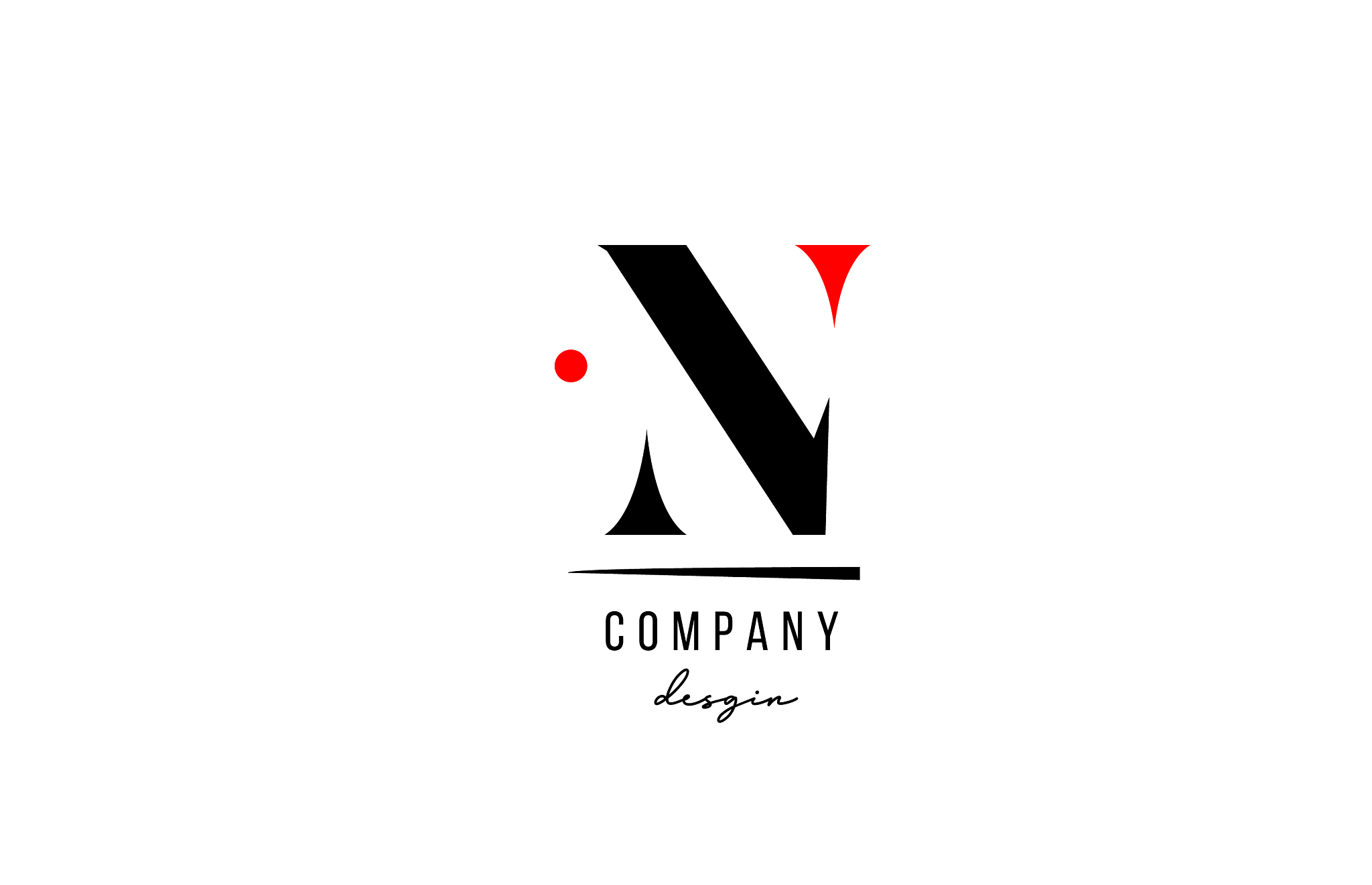 n letter logo alphabet design icon for company