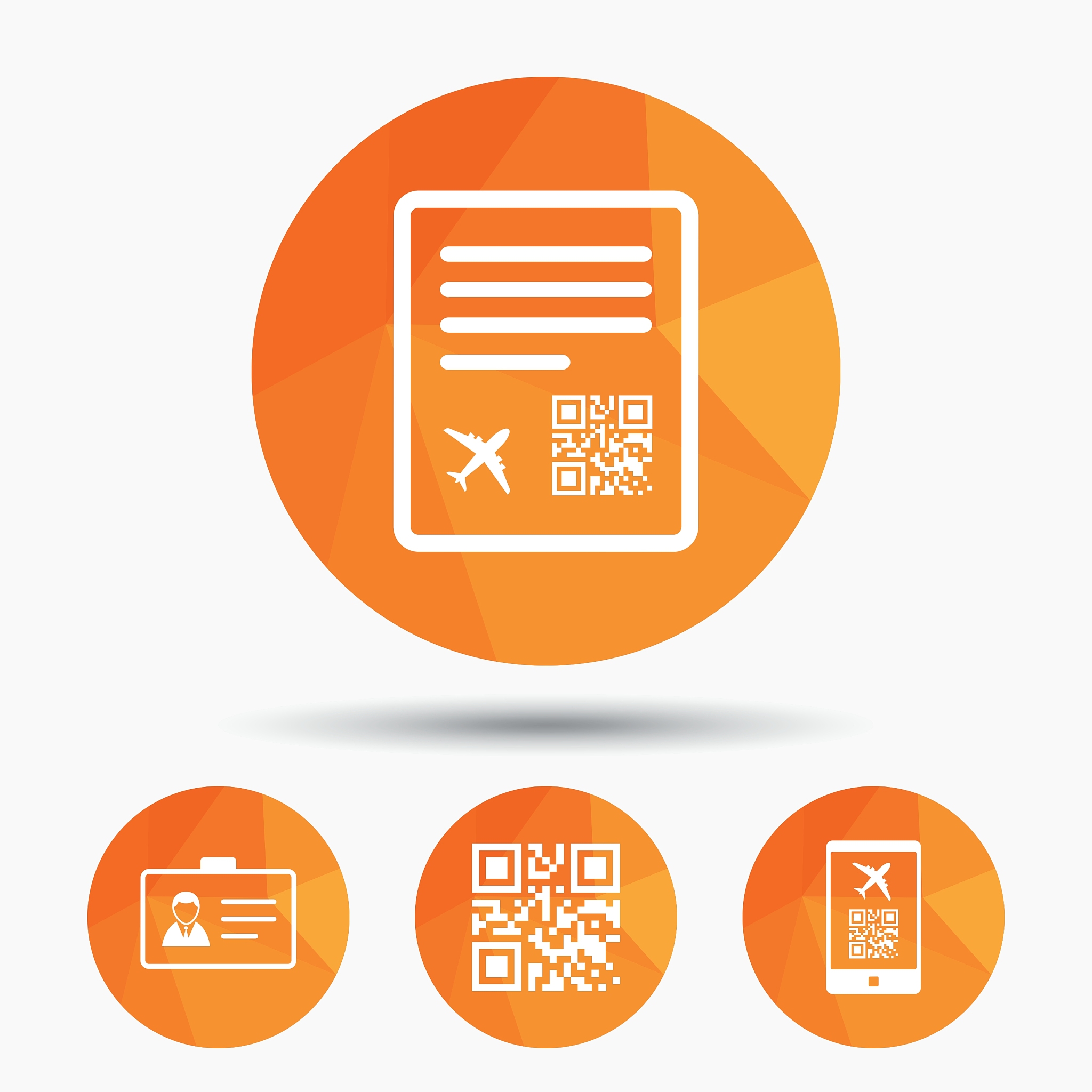 qr scan code icon boarding pass flight sign