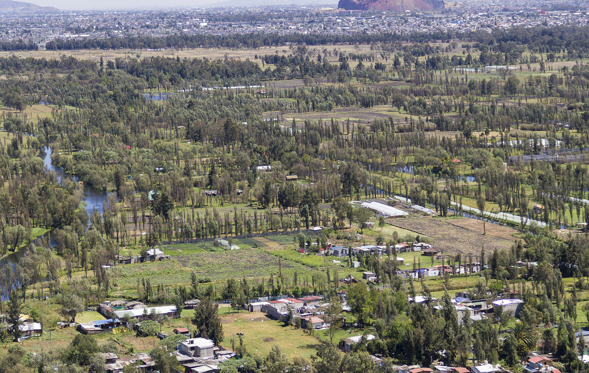 aerial view of rural mexico city