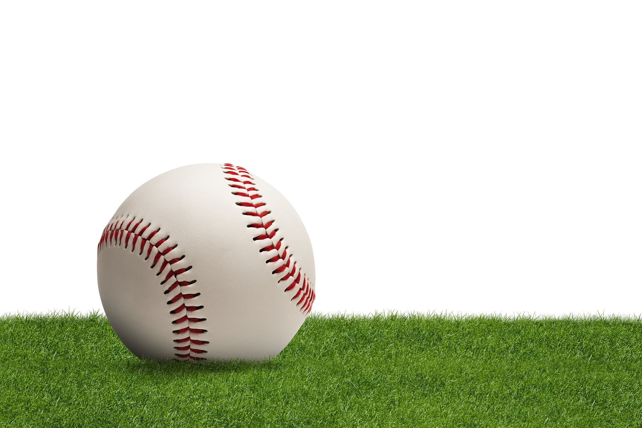 baseball in grass