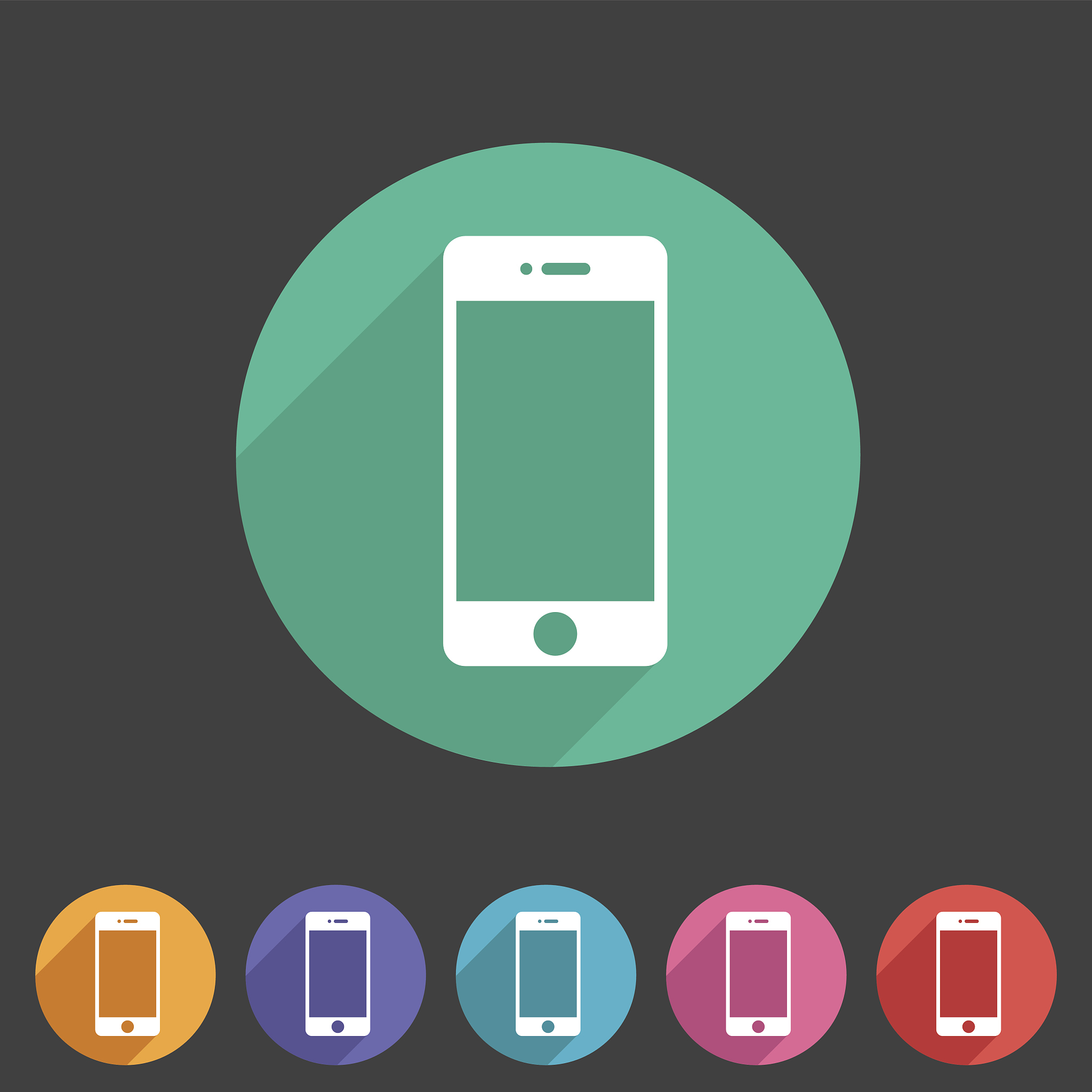 smartphone phone icon flat web sign symbol logo label