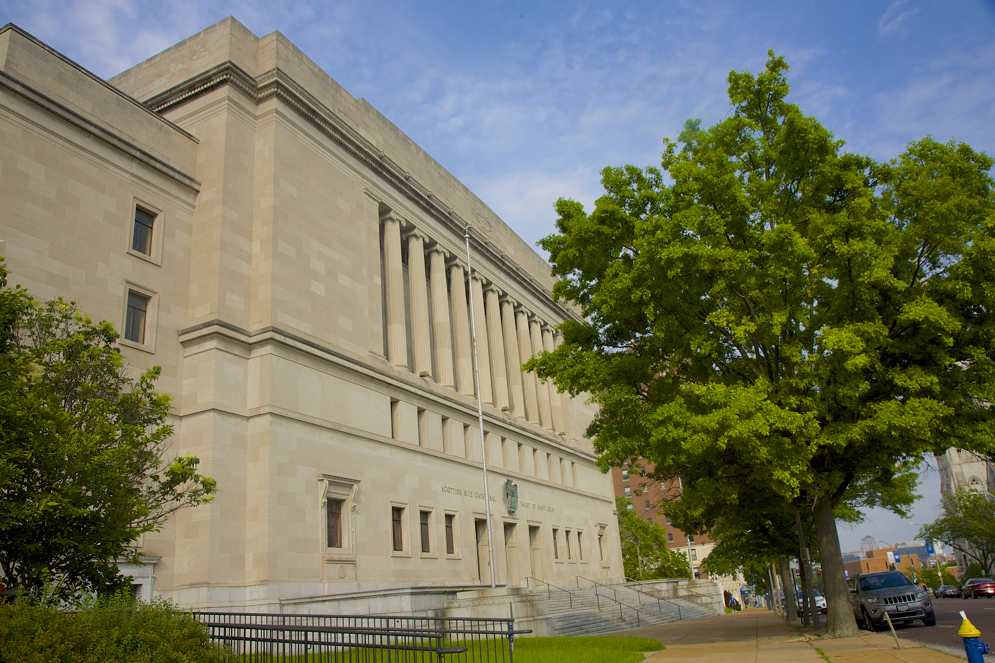 large building with inset ionic columns