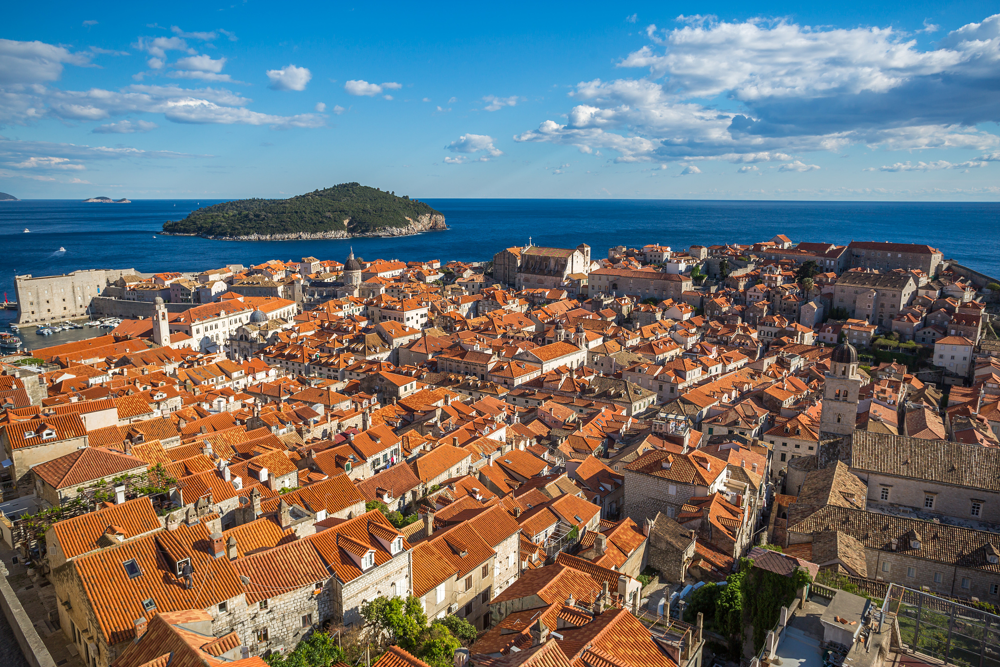 high angle view of dubrovnik old town