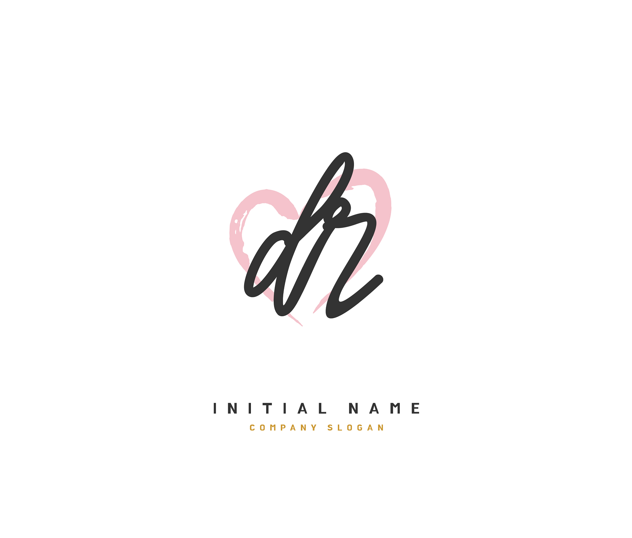 d n dn beauty initial logo handwriting logo of