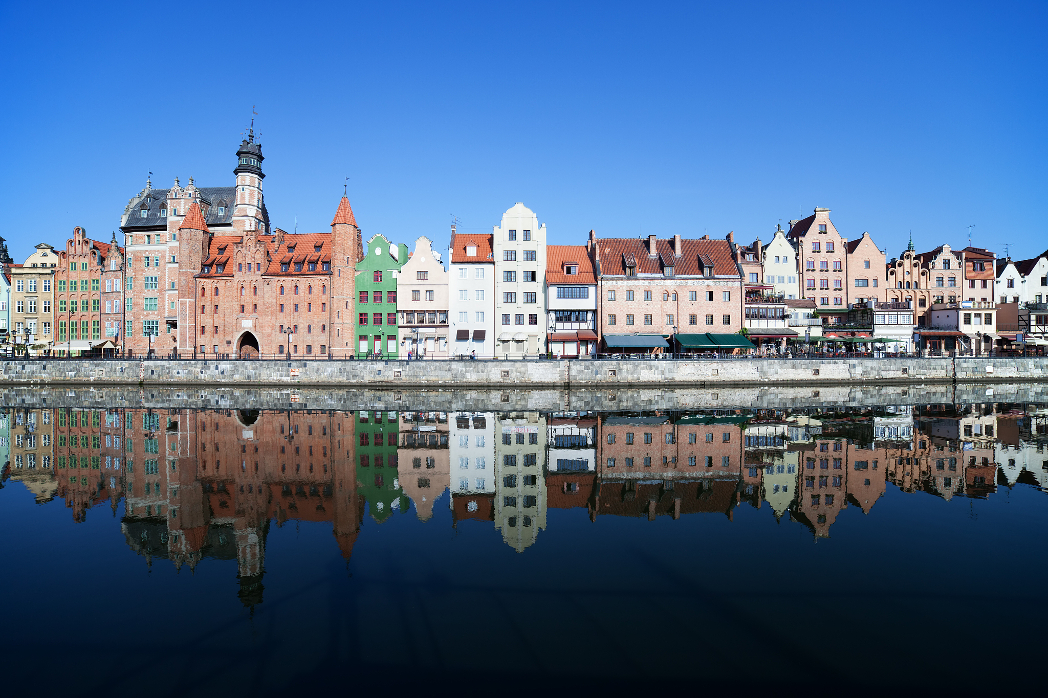 gdansk city river view in poland