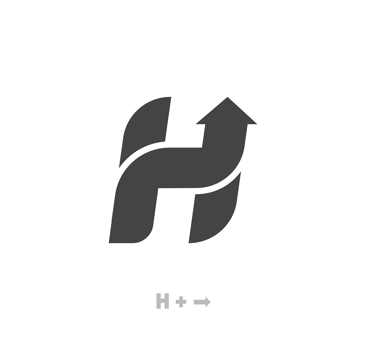 字母h箭头标志模板矢量eps.独特的标志.