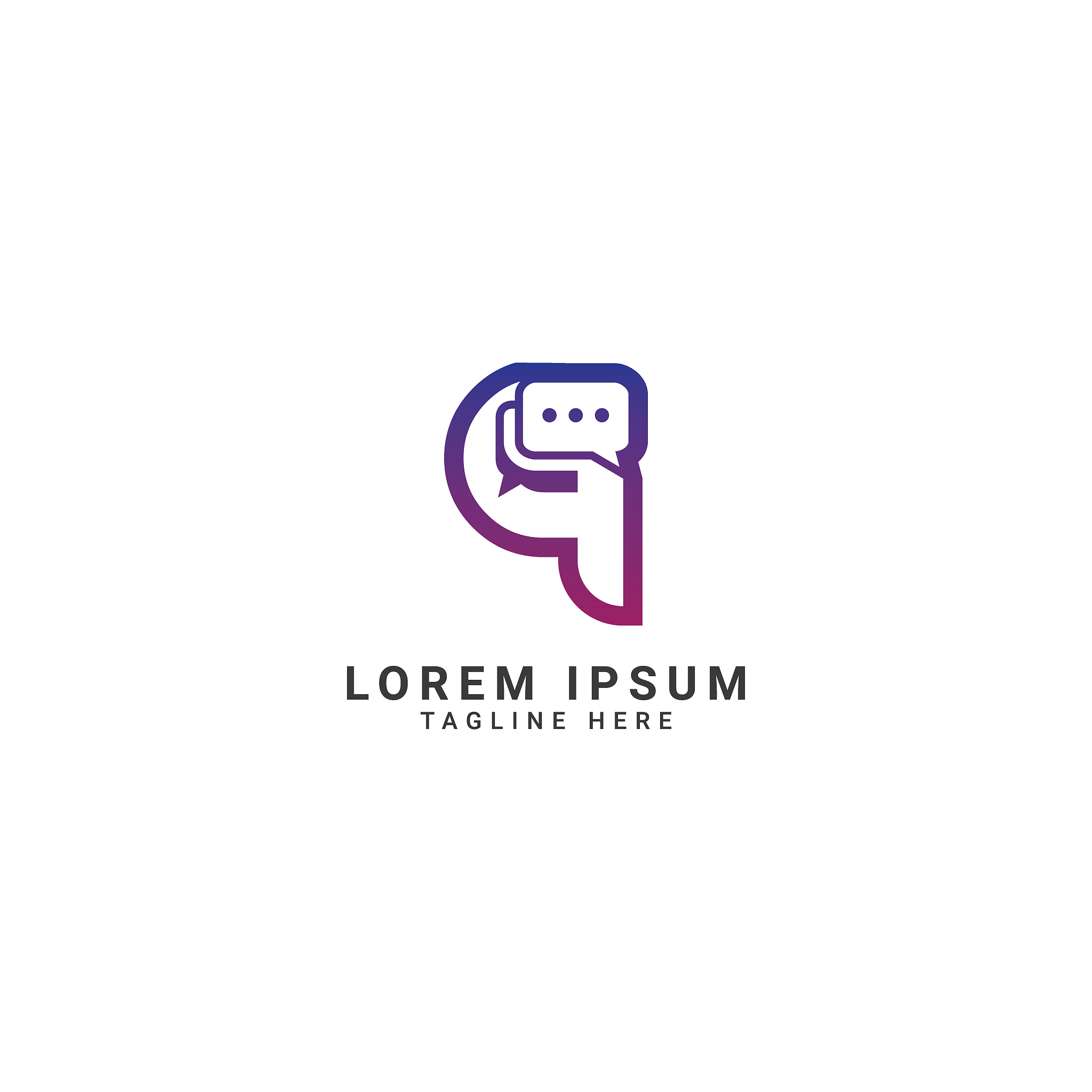 creative letter q chat logo design template
