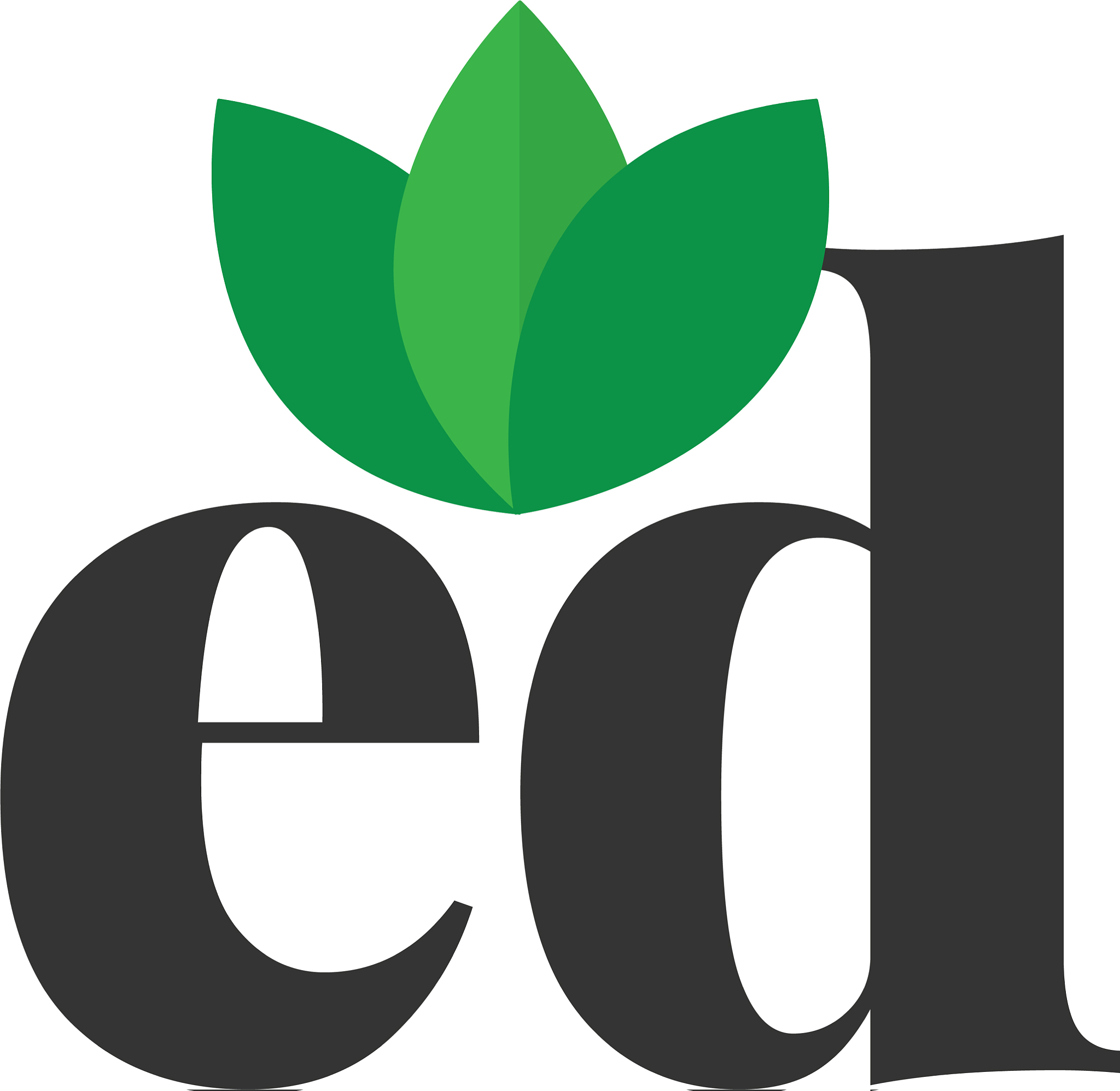 initial letter ed green leaf logo design template