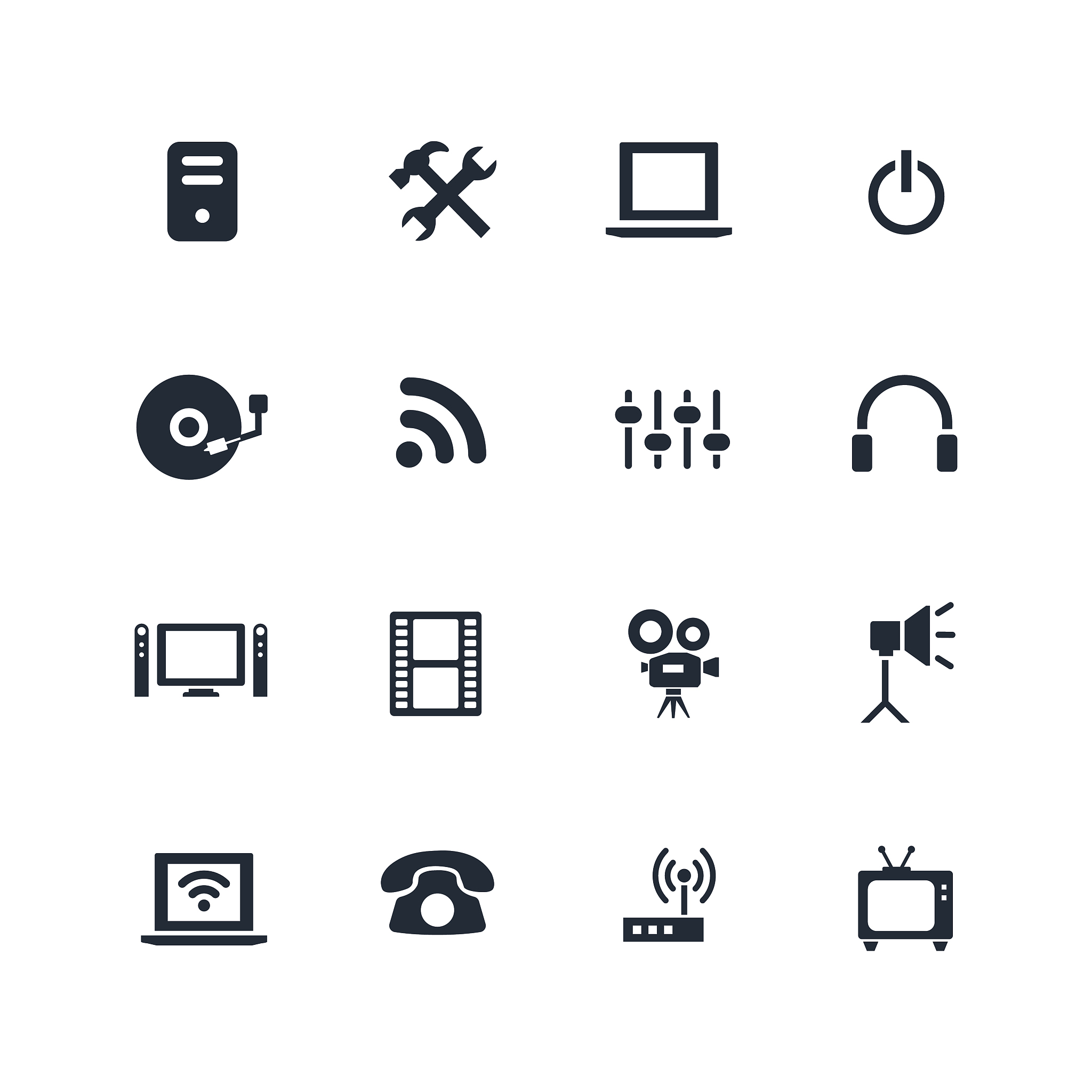 technology icons set