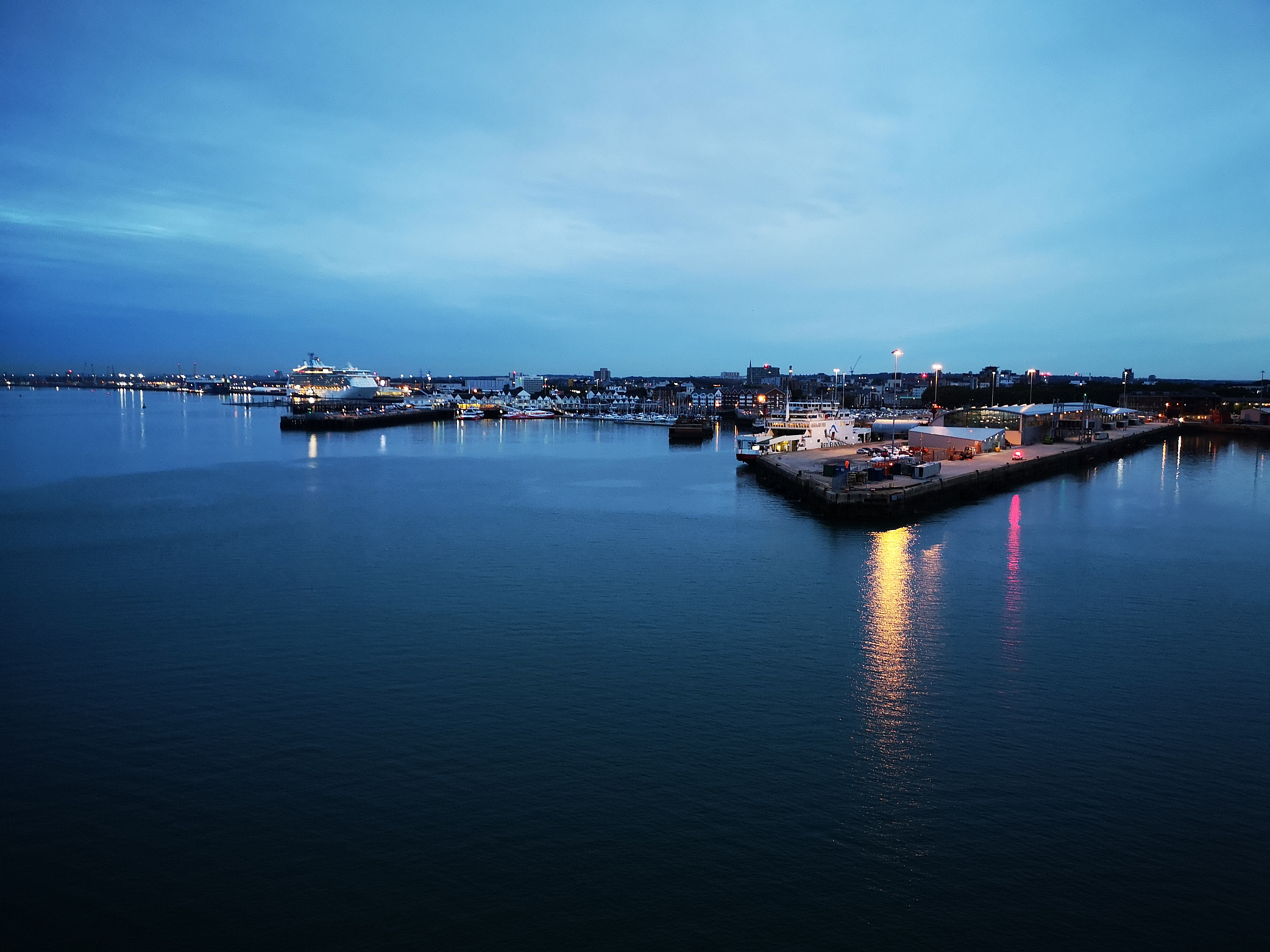 southampton docks at dawn.