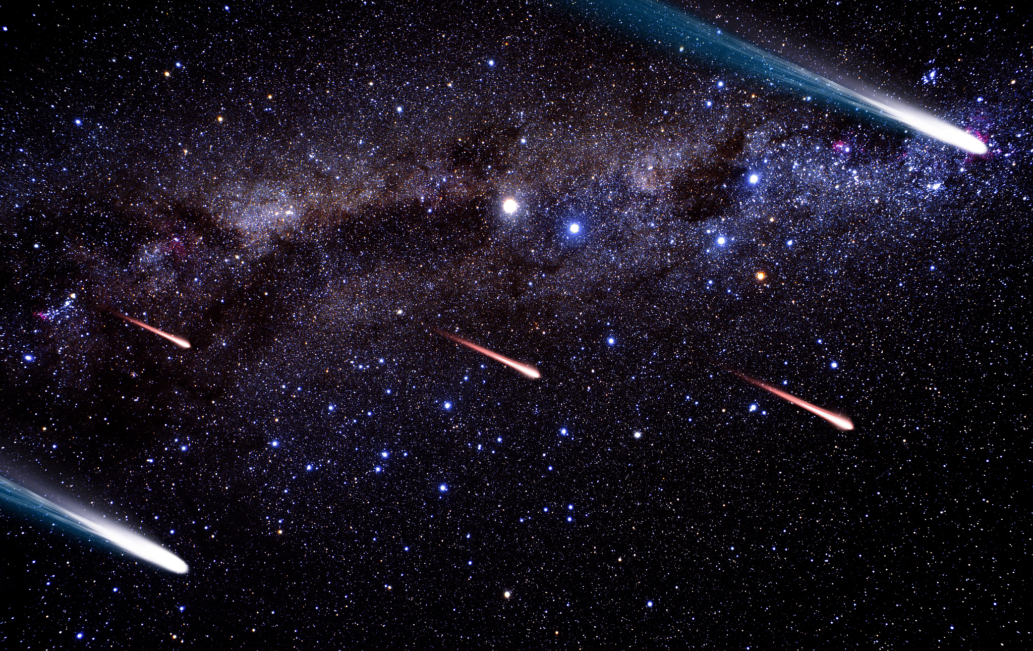 colorful explosive starry sky over moscow