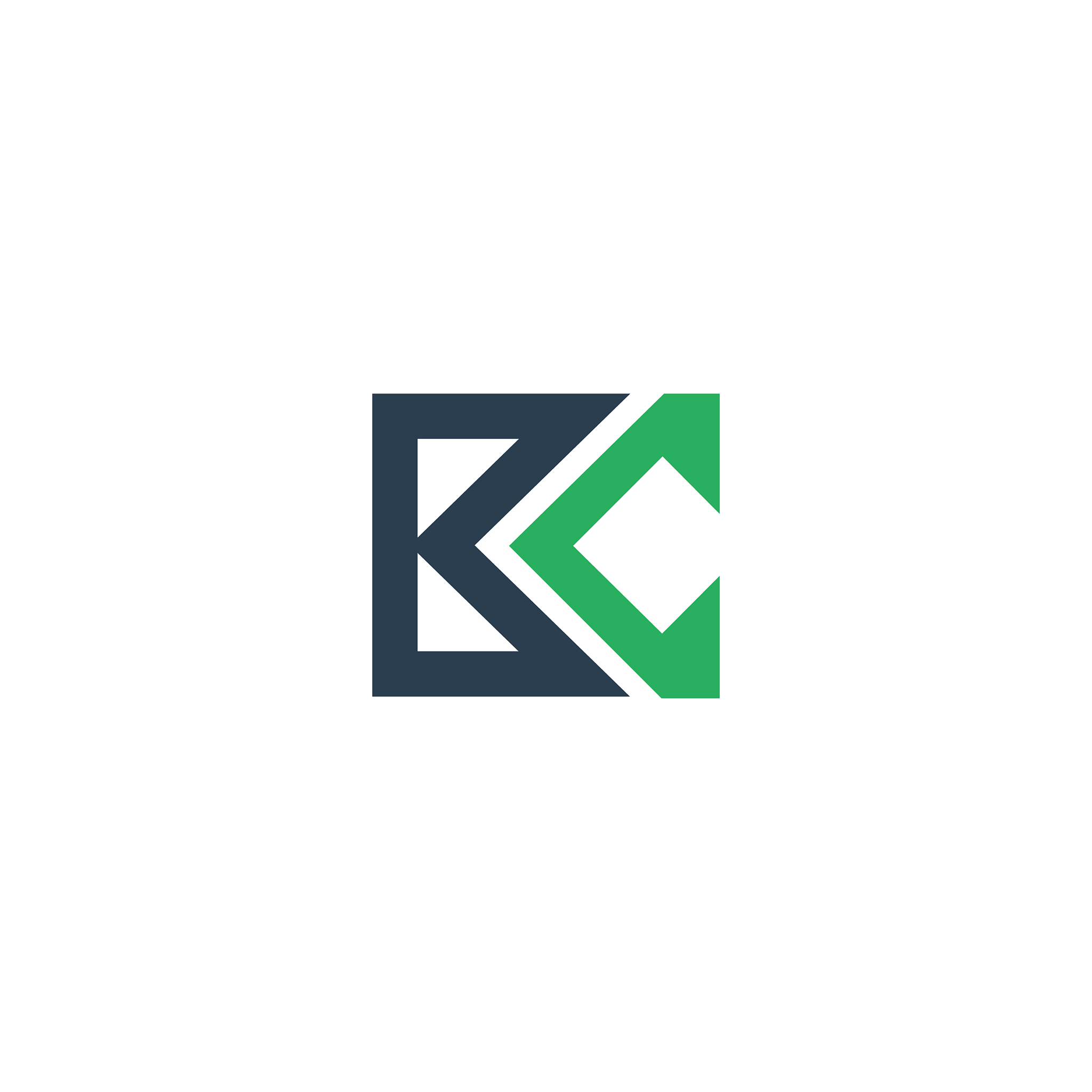 initial letter bc or cb logo design template