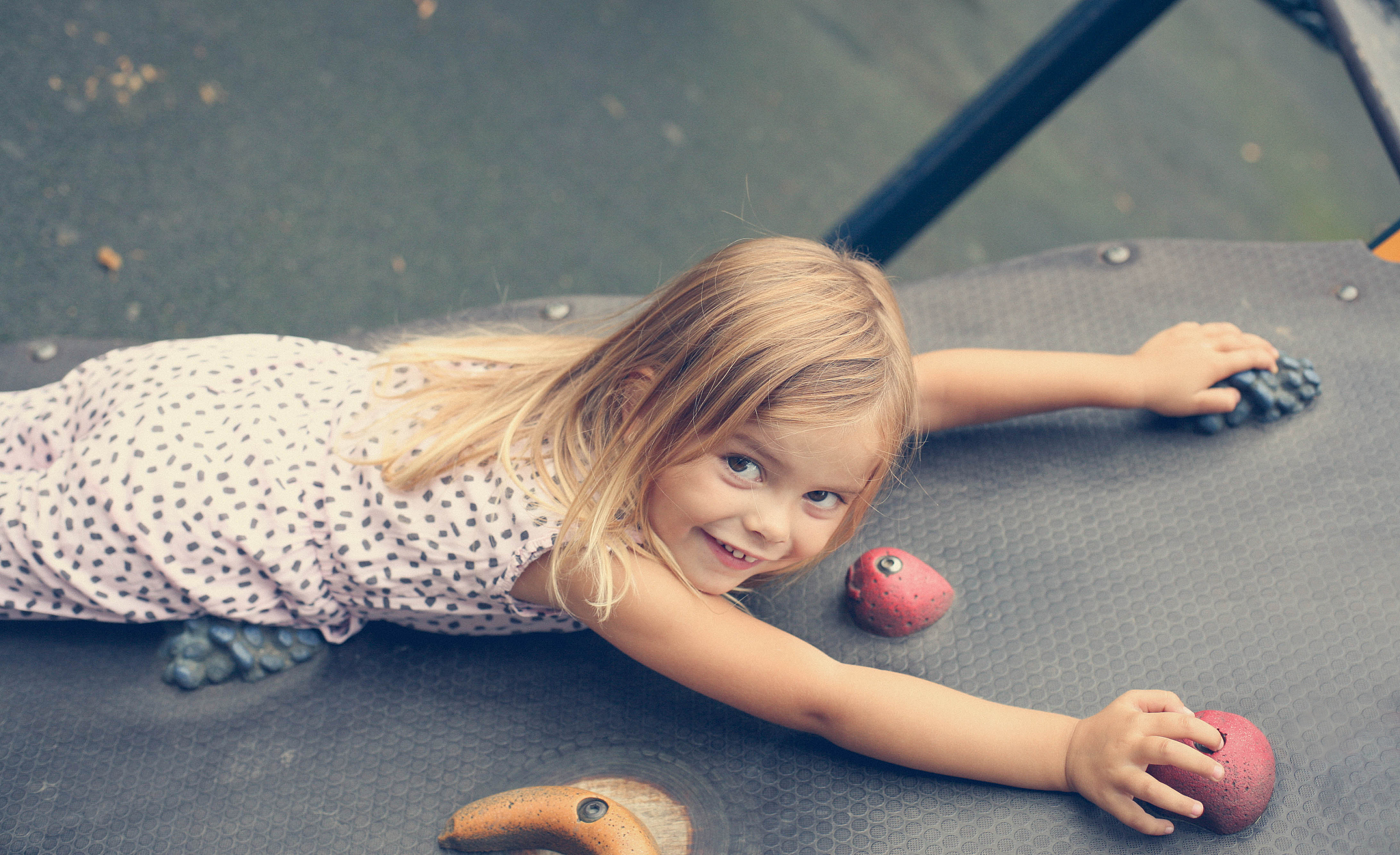 little girl playing in the park.