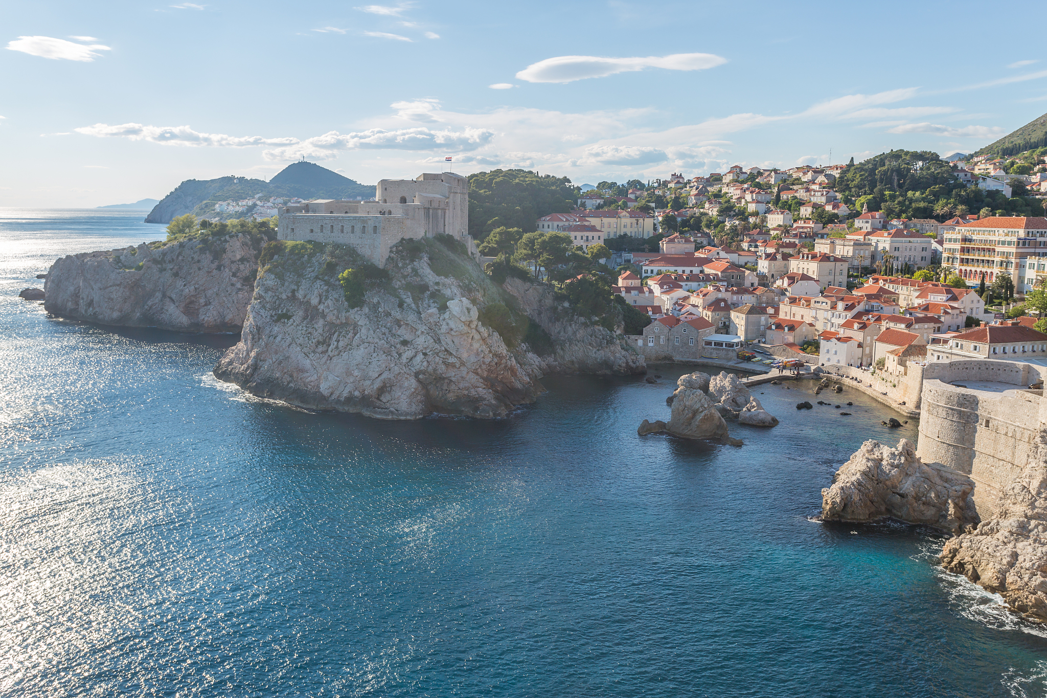 high angle view of dubrovnik old town