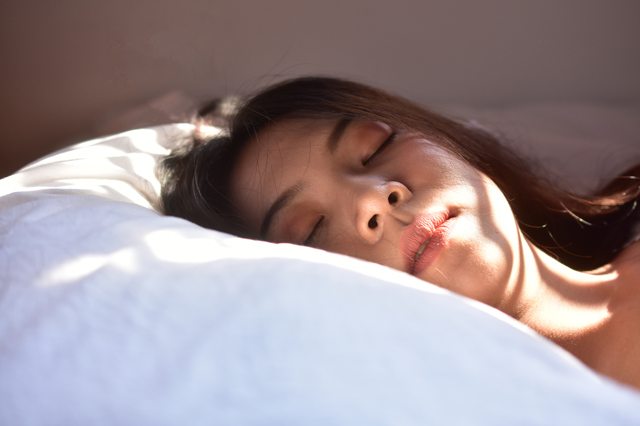woman slept in the bed in the bedroom,women sleeping