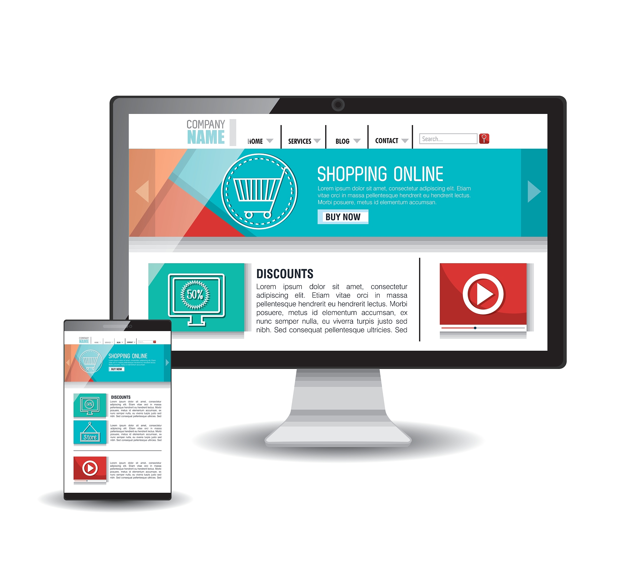 website template in electronic devices