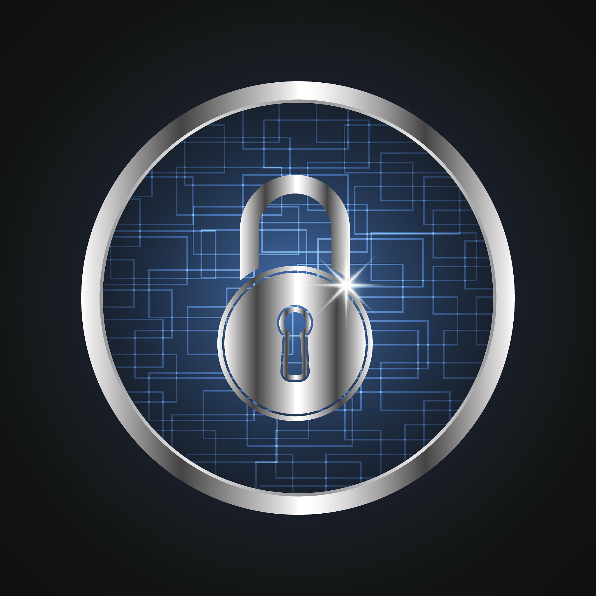 technology digital future abstract cyber security circle lock ba