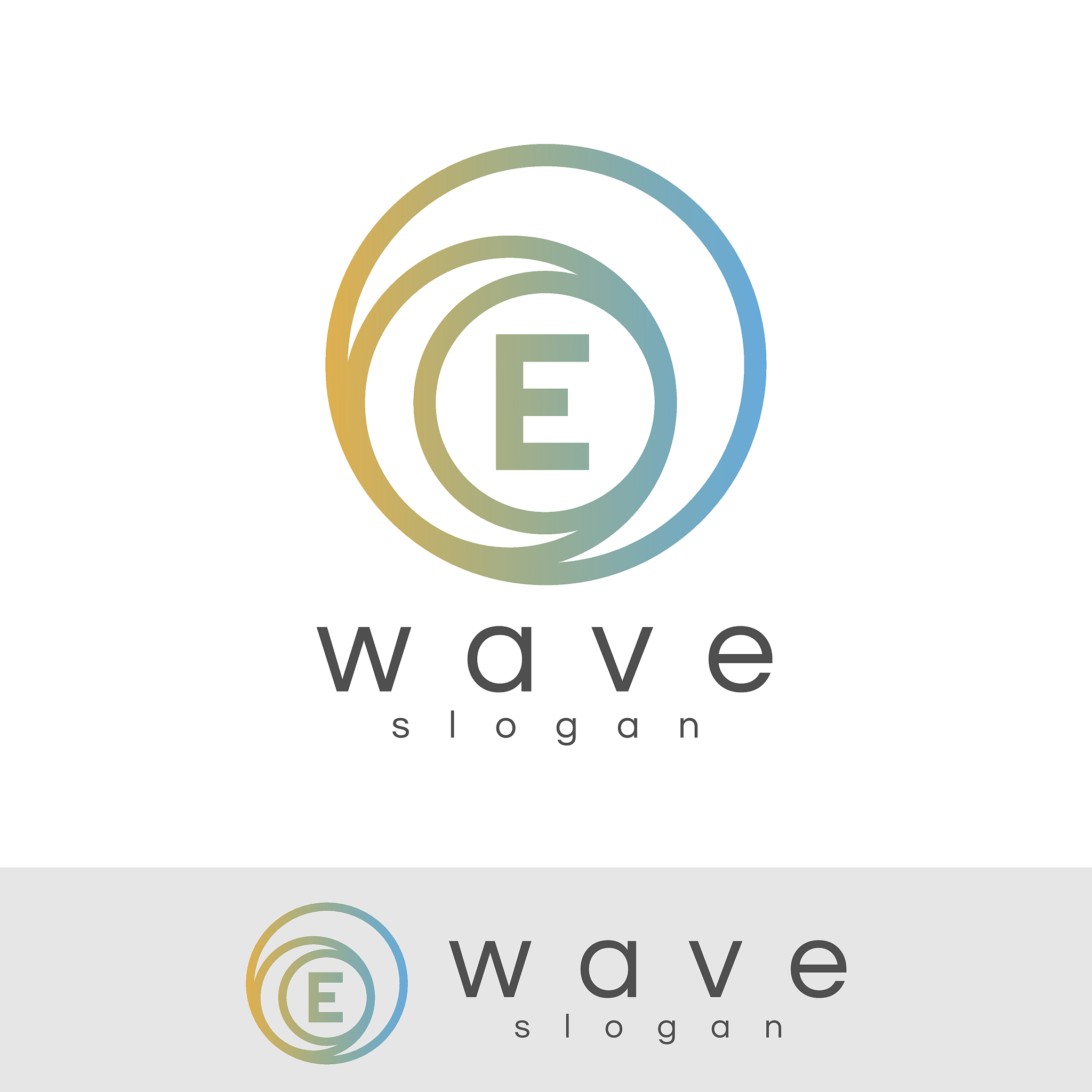 wave initial letter e icon design