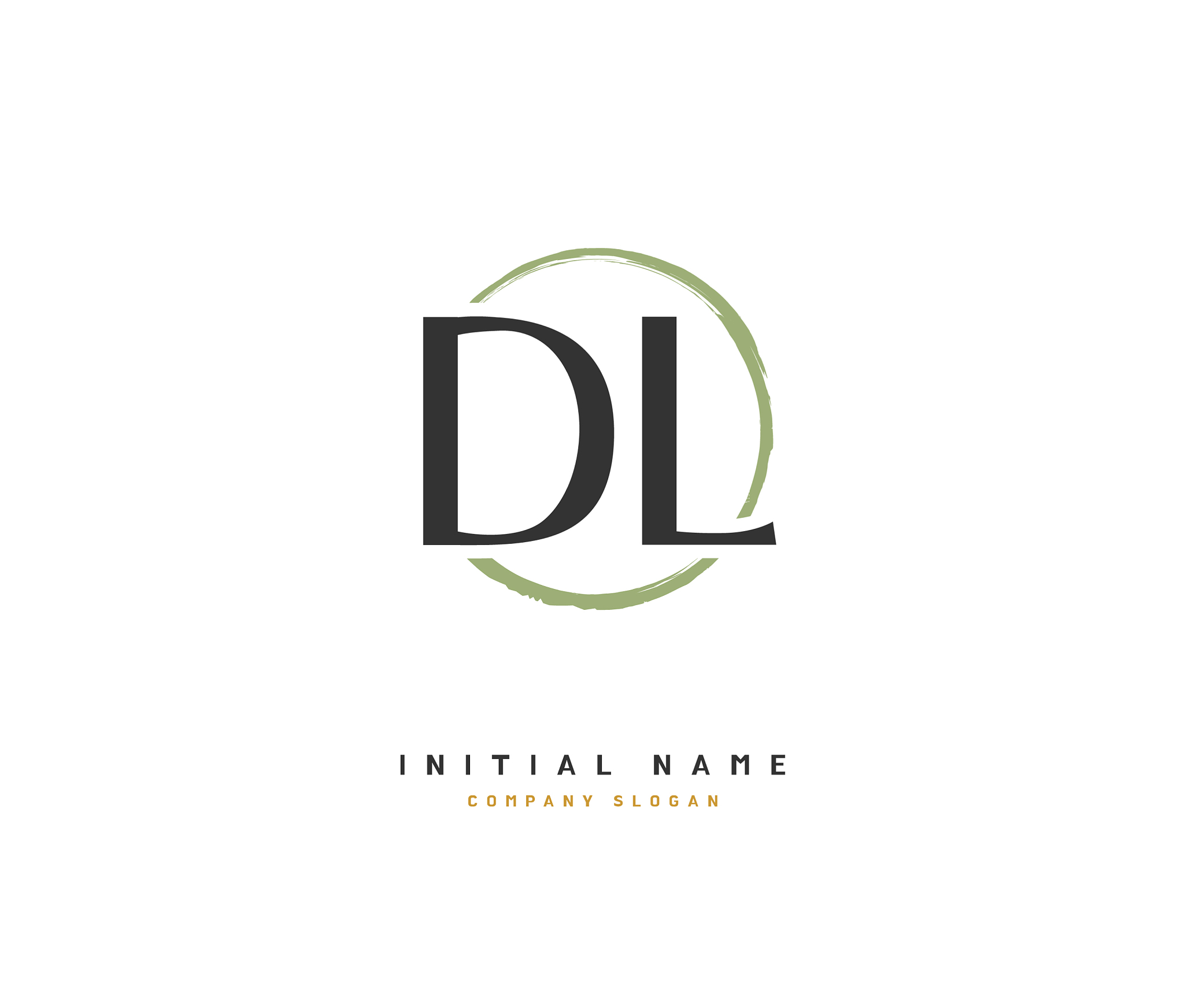 d l dl beauty initial logo handwriting logo of