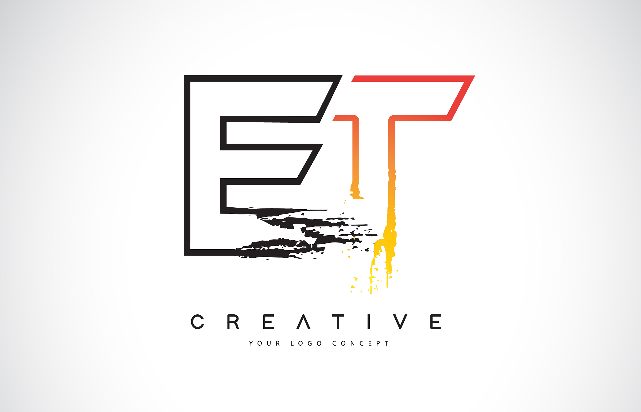 et creative modern logo design with orange and