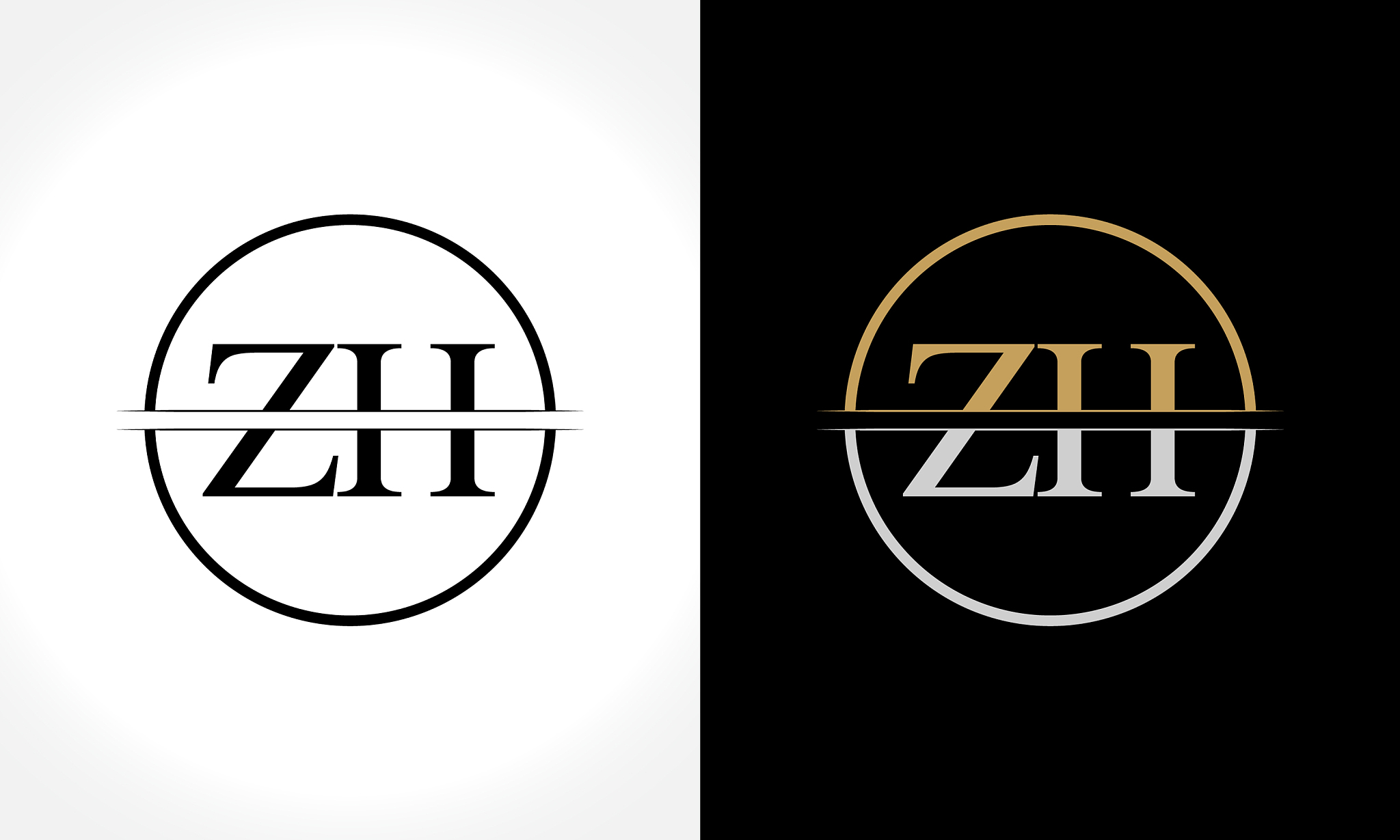 initial zh logo design template creative letter
