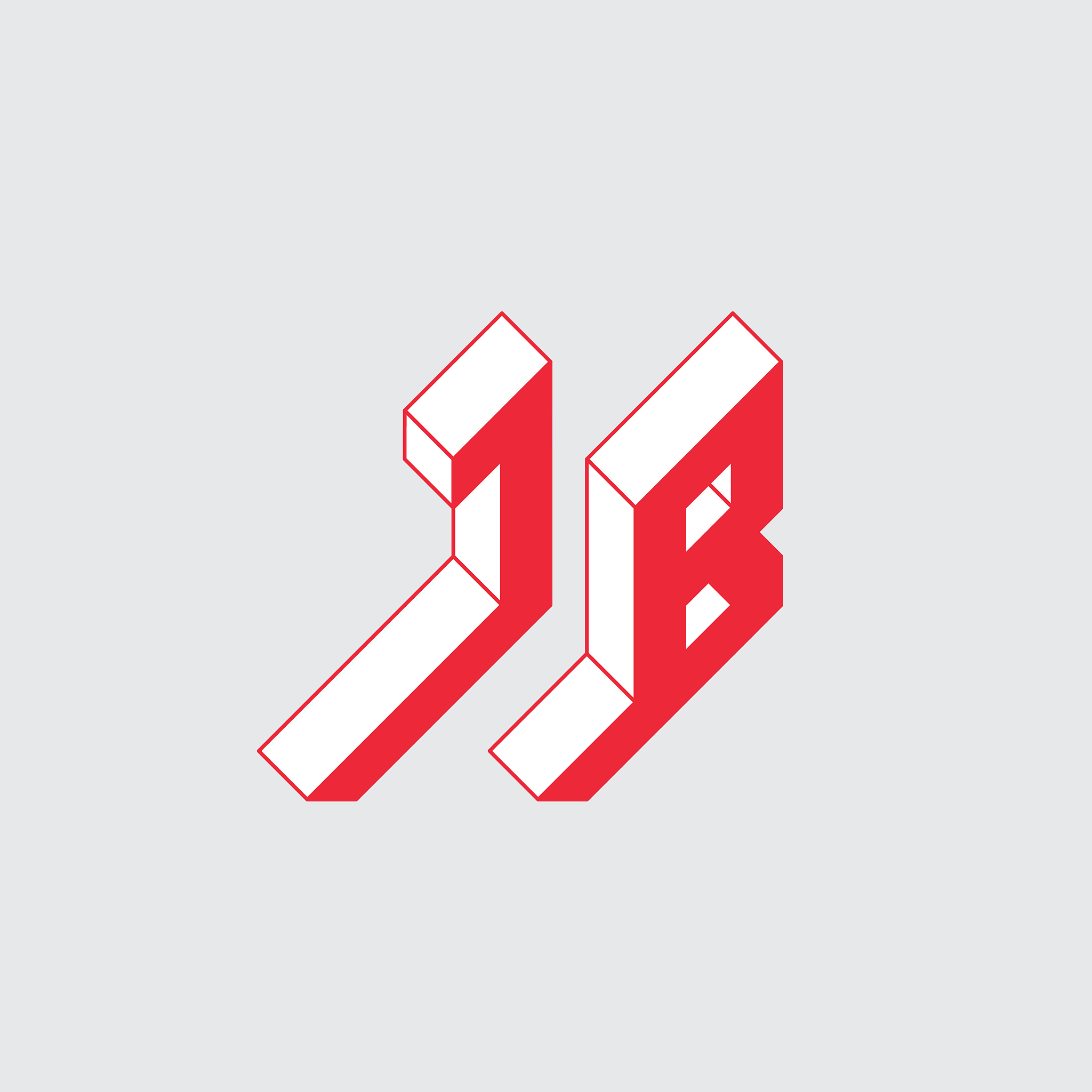 jb - logo or 2-letter code. isometric 3d font for design. letter