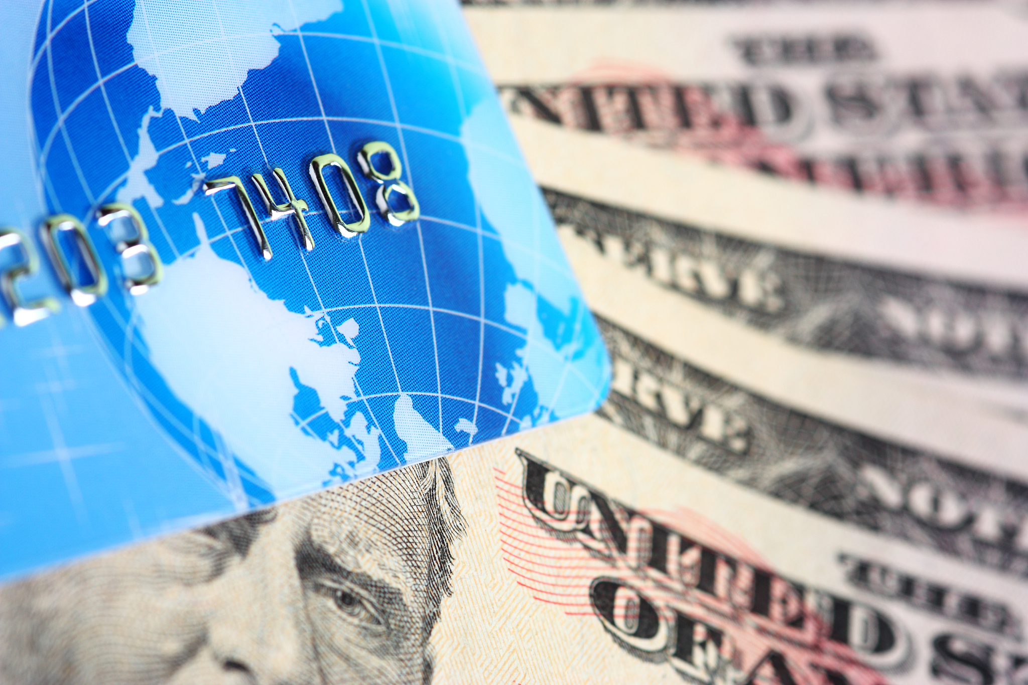 credit card on dollars